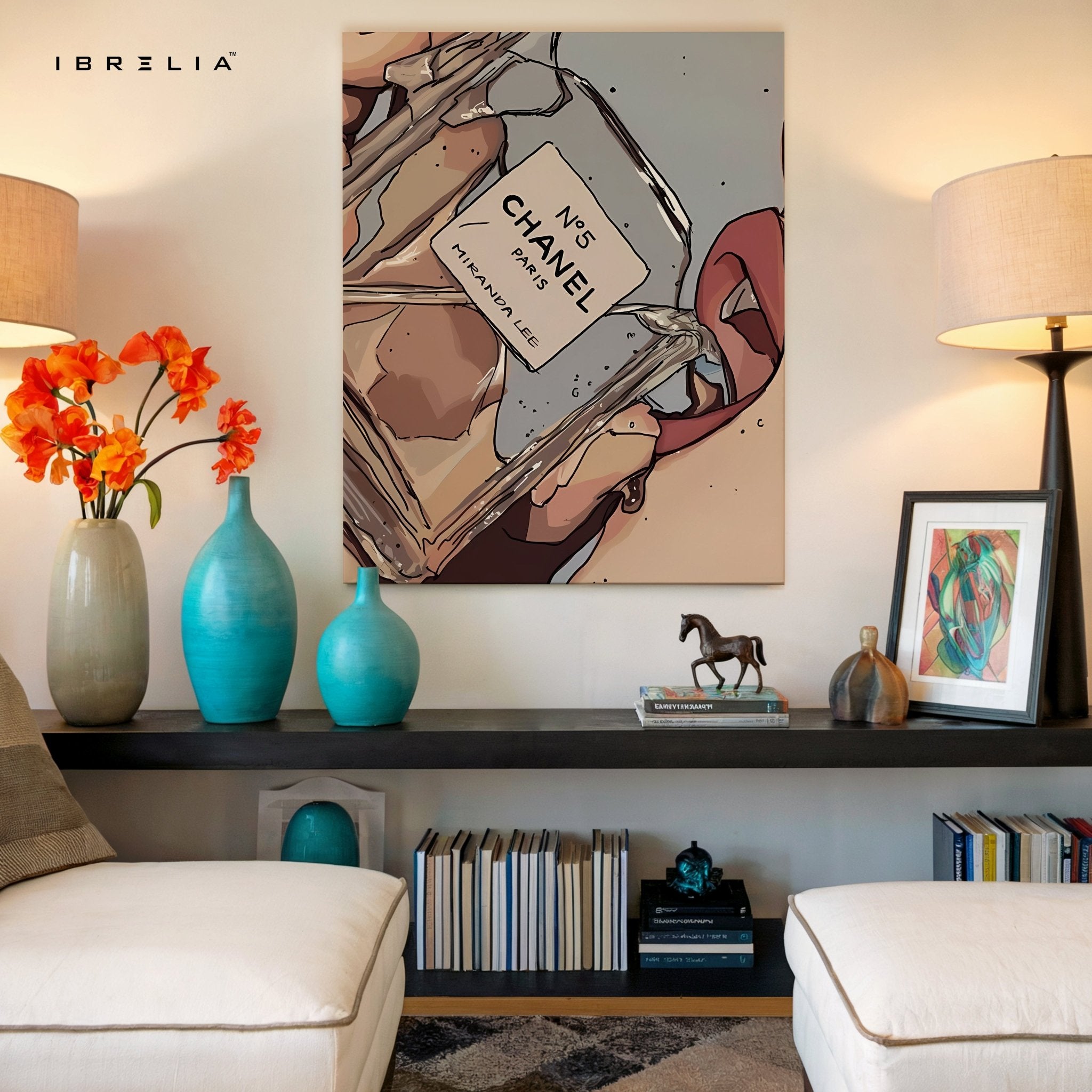 Chanel N°5 “Miranda Lee” Fashion Wall Art – Modern Luxury Pop Art | IBRELIA™ - IBRELIA