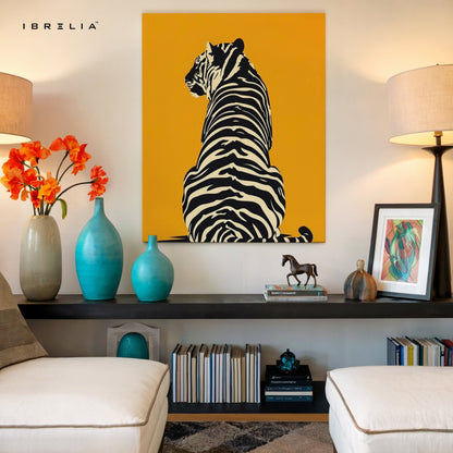 Golden Tiger Silhouette Wall Frame | 4K Ultra Wrap Frame Wall Art in Pakistan | IBRELIA™ - IBRELIA