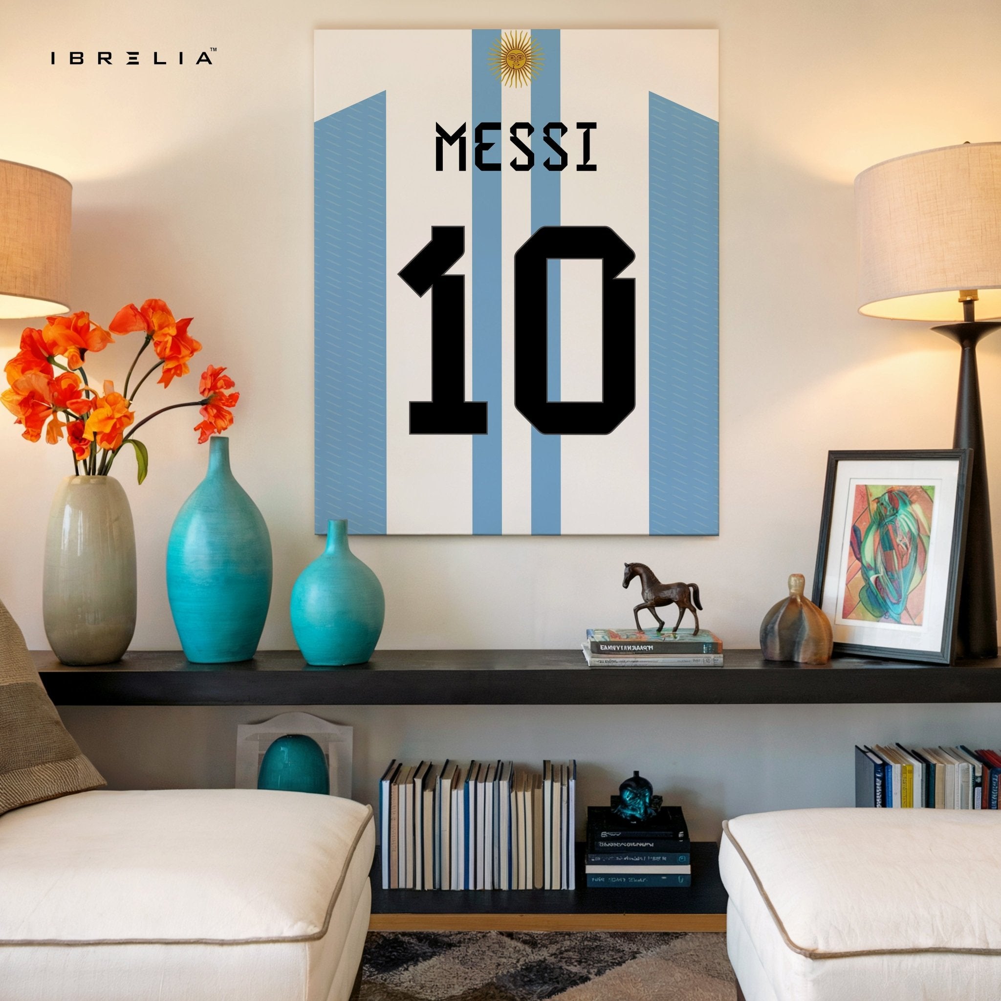 Lionel Messi Argentina No.10 Jersey – 4K Ultra Wrap Frame Wall Art in Pakistan | IBRELIA™ - IBRELIA