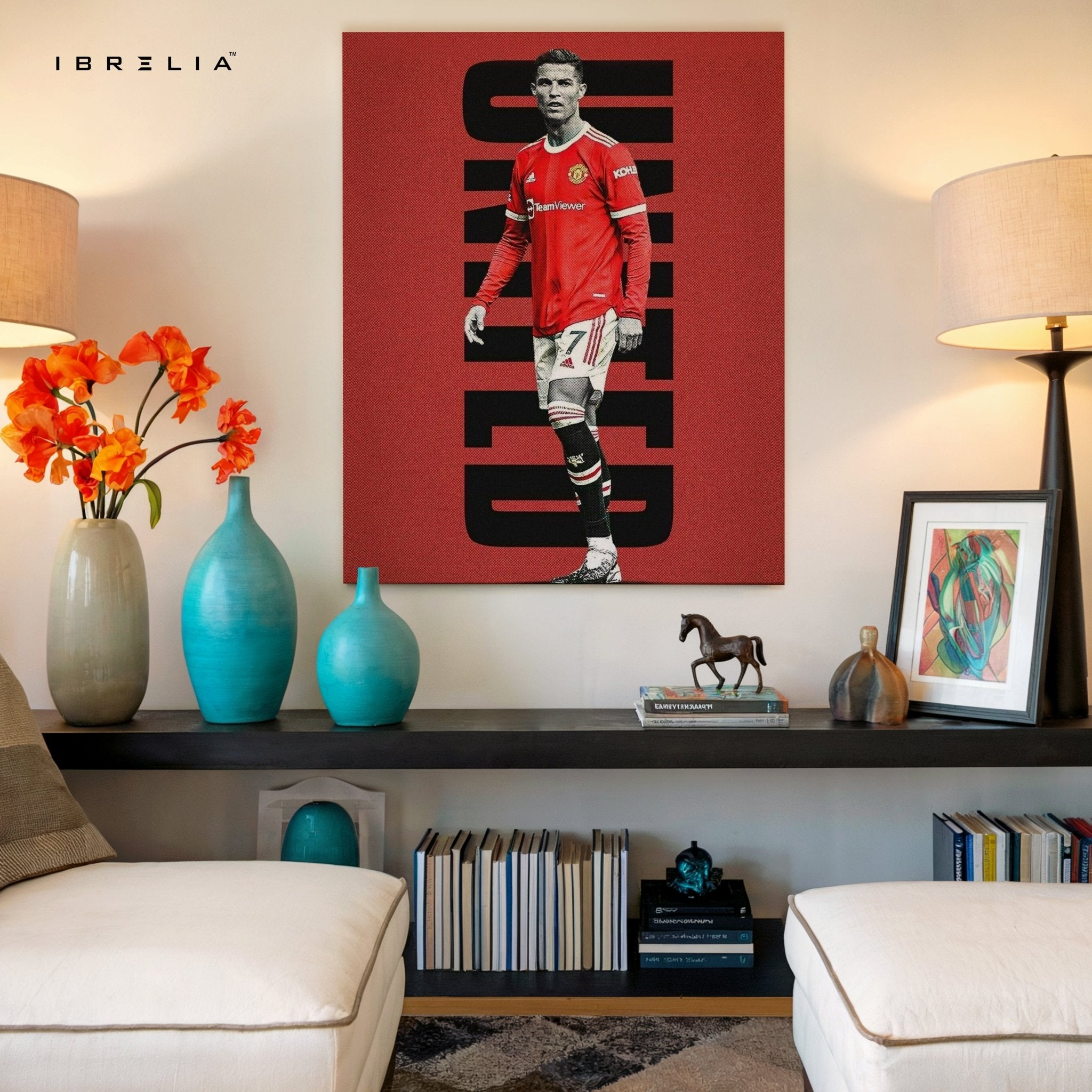 Cristiano Ronaldo Manchester United Wall Frame | 4K Ultra Wrap Frame Wall Art in Pakistan | IBRELIA™
