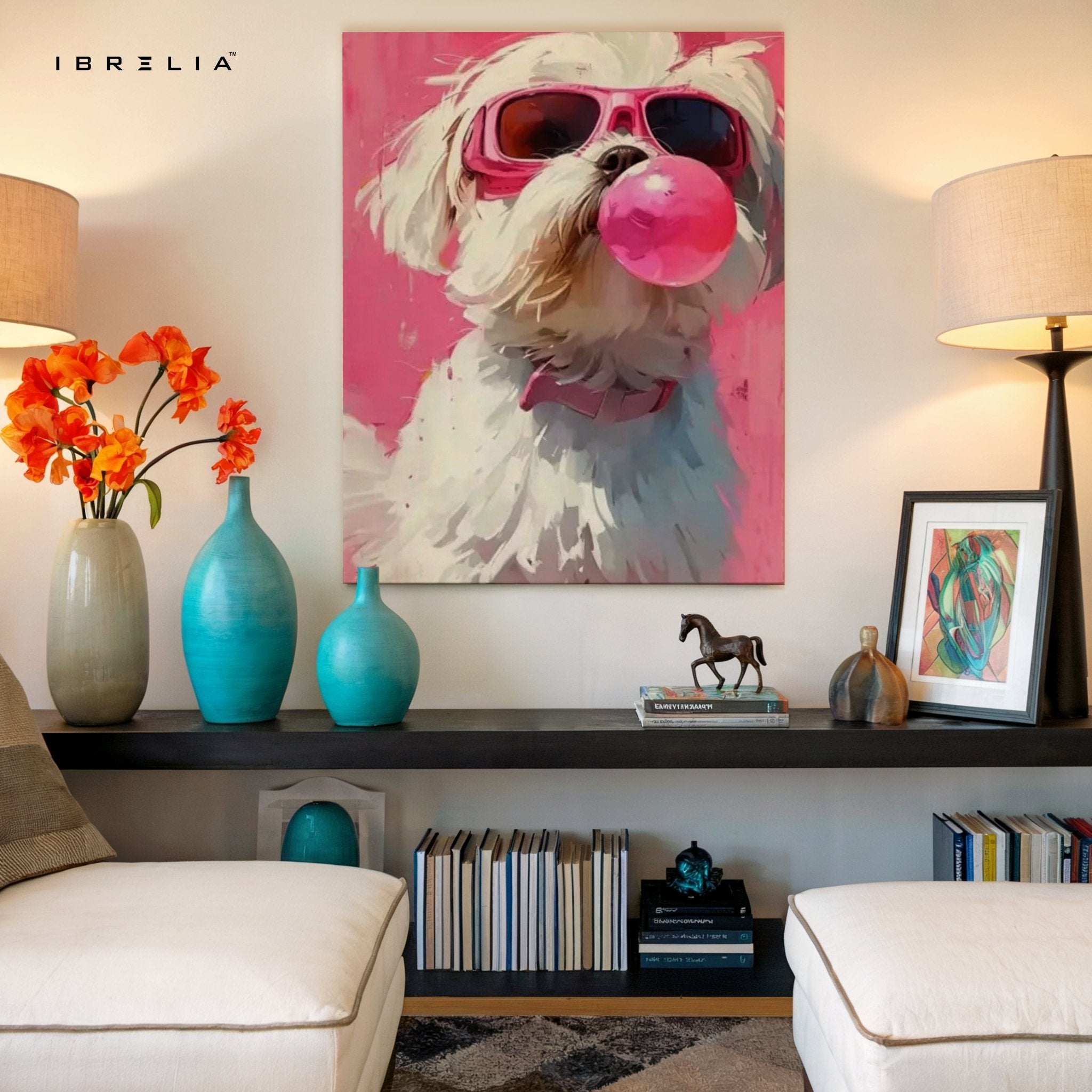 Bubblegum Pup Wall Frame | 4K Ultra Wrap Frame Wall Art in Pakistan | IBRELIA™