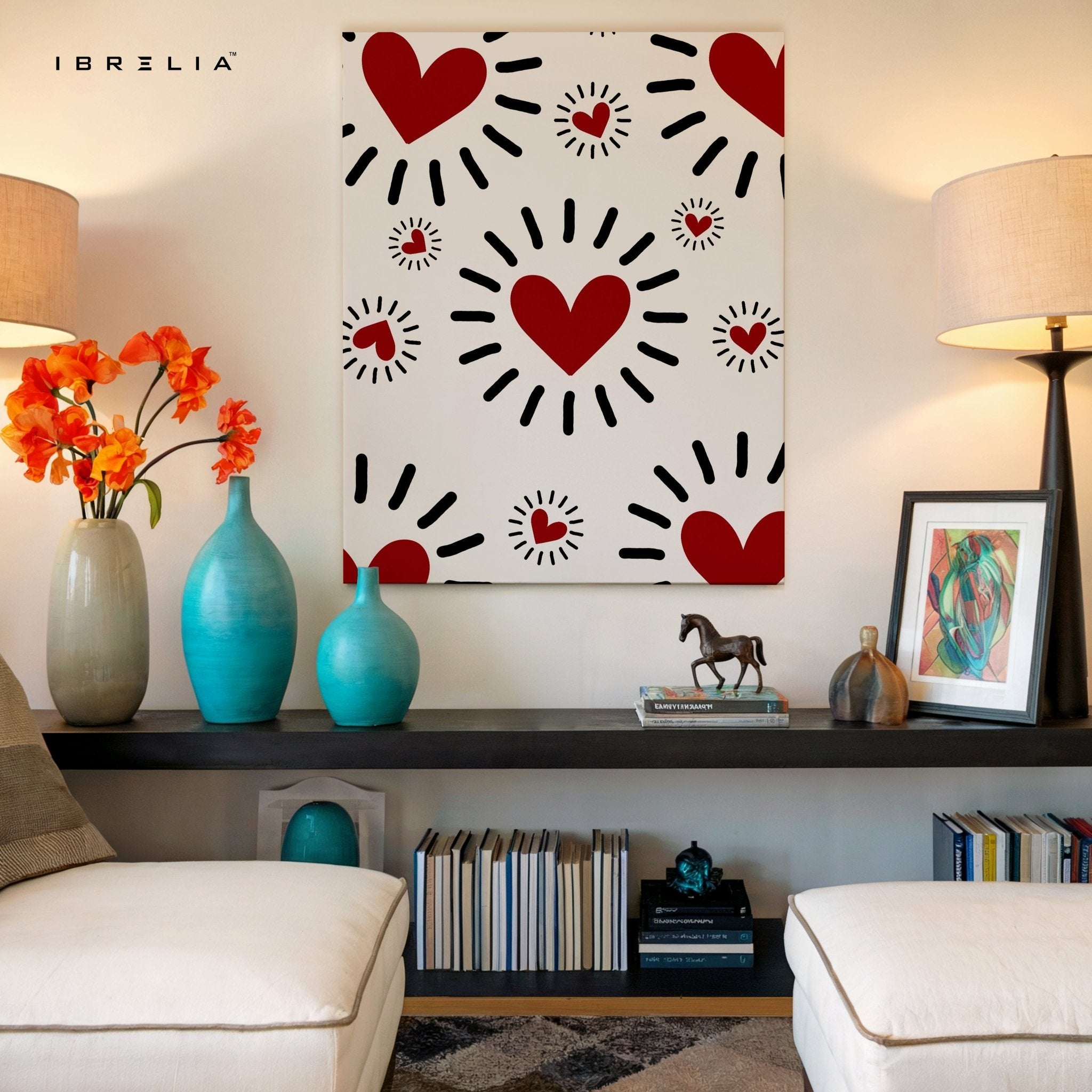 Love Burst Hearts Wall Frame | 4K Ultra Wrap Frame Wall Art in Pakistan | IBRELIA™ - IBRELIA
