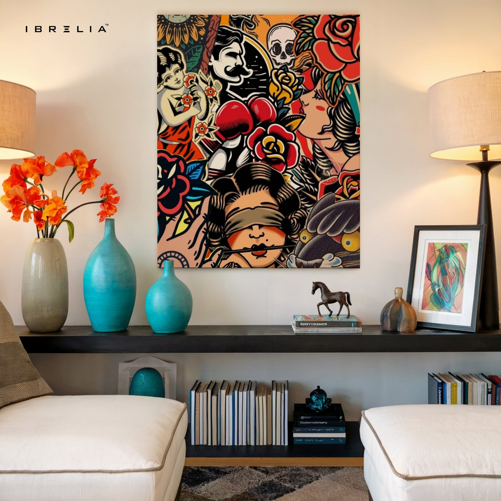 Graffiti Tattoo Collage Wall Frame | 4K Ultra Wrap Frame Wall Art in Pakistan | IBRELIA™ - IBRELIA
