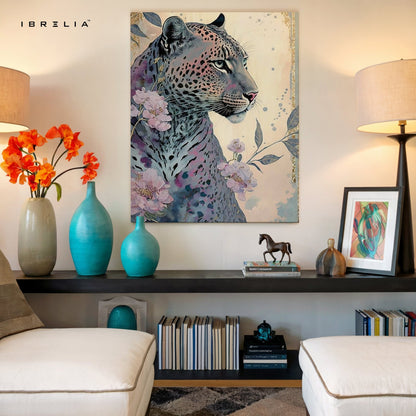 Majestic Floral Leopard Wall Frame | 4K Ultra Wrap Frame Wall Art in Pakistan | IBRELIA™ - IBRELIA