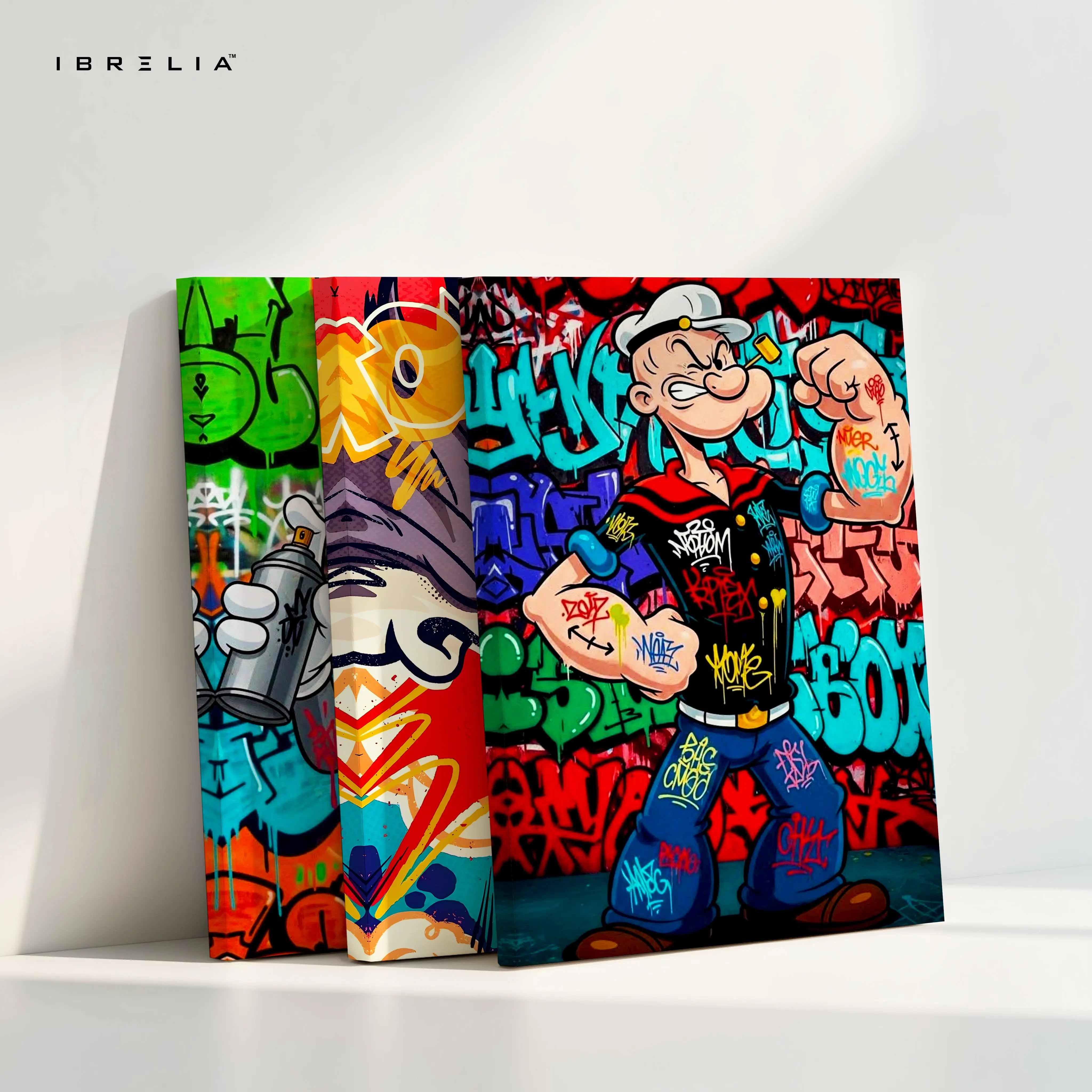 Graffiti Cartoon Legends 3 Panel 4K Ultra HD Wall Art in Pakistan | IBRELIA™ IBRELIA