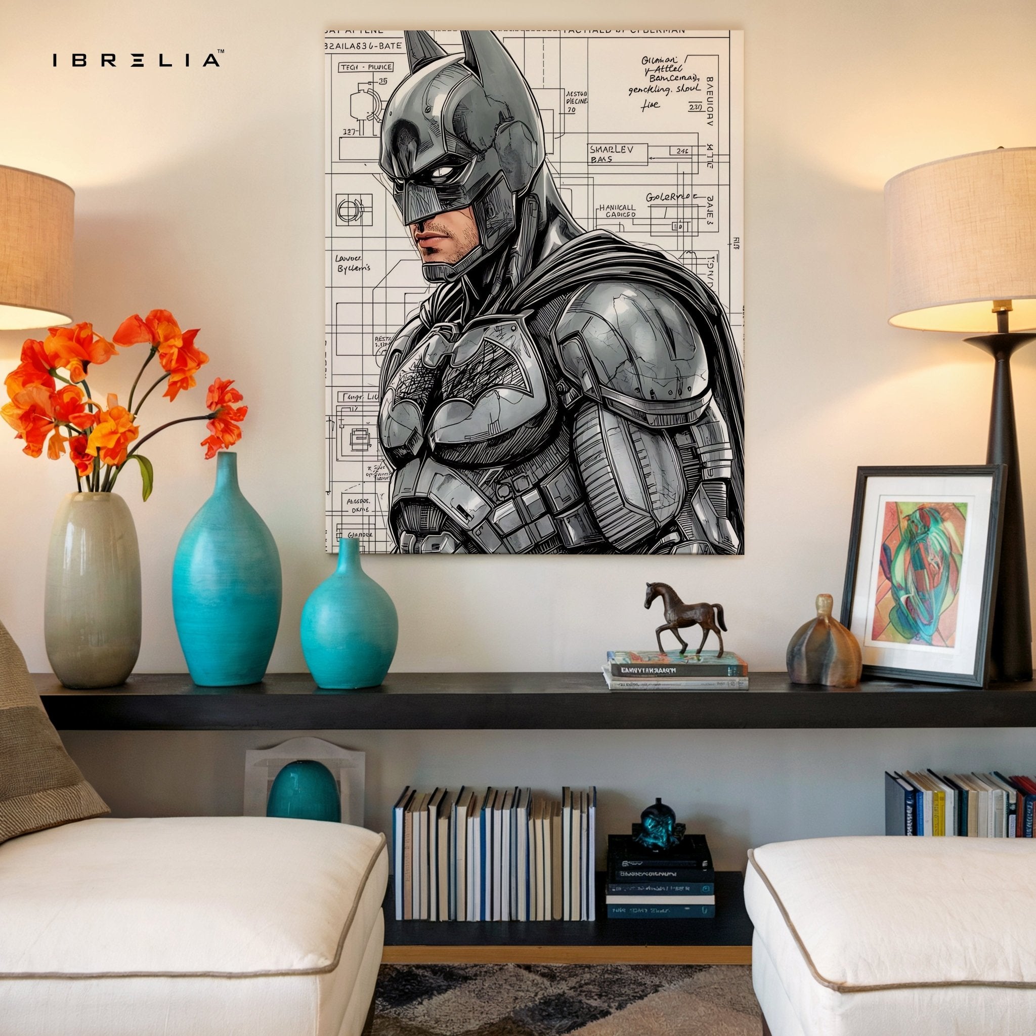Blueprint Batman 4K Ultra HD Wall Art in Pakistan | IBRELIA™ - IBRELIA
