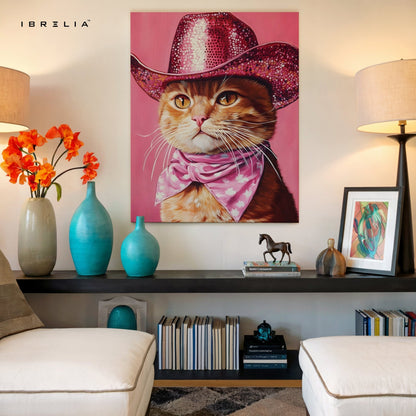 Cowgirl Cat Wall Frame | 4K Ultra Wrap Frame Wall Art in Pakistan | IBRELIA™ - IBRELIA