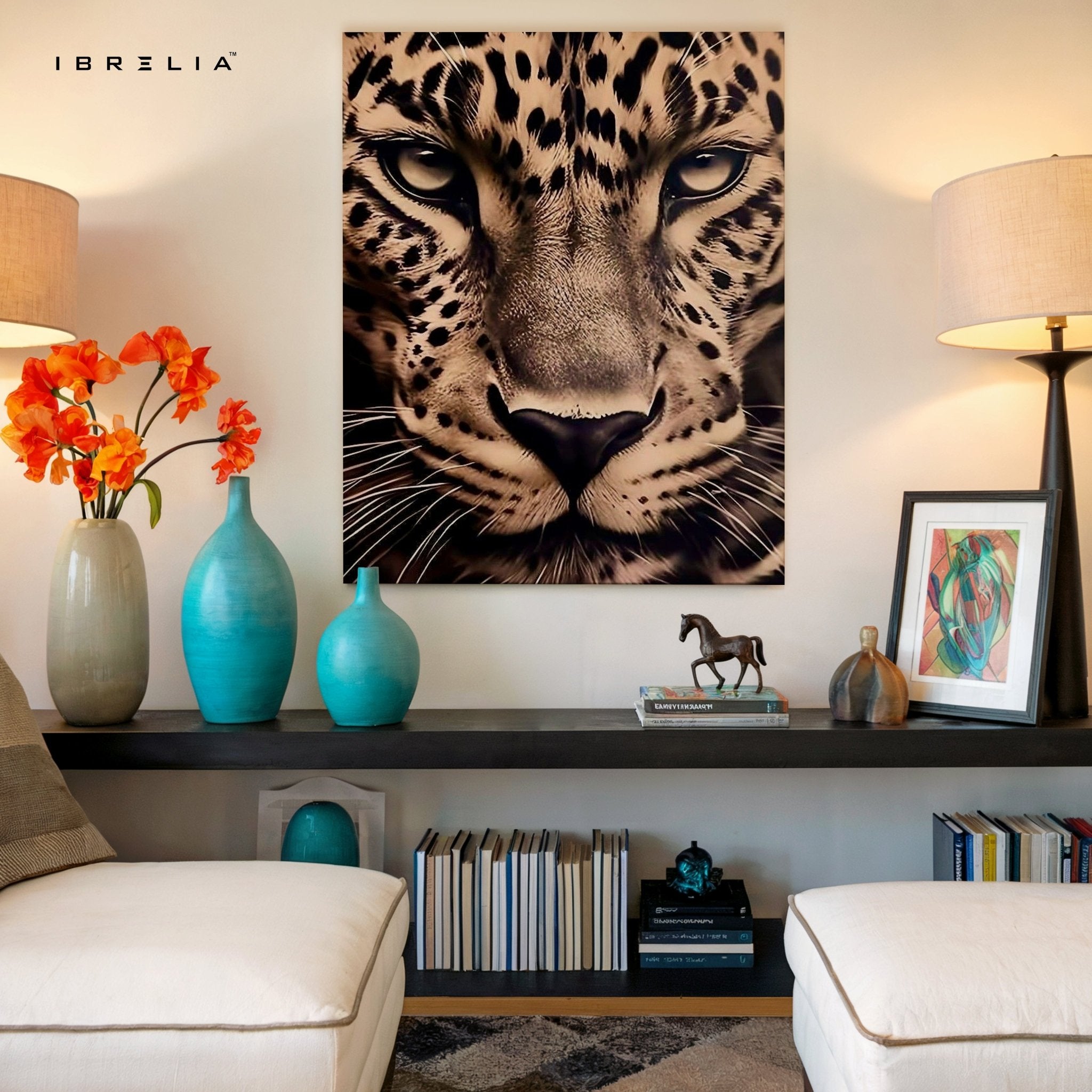 Golden Leopard Close - Up Wall Frame | 4K Ultra Wrap Frame Wall Art in Pakistan | IBRELIA™ - IBRELIA