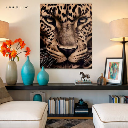 Golden Leopard Close - Up Wall Frame | 4K Ultra Wrap Frame Wall Art in Pakistan | IBRELIA™ - IBRELIA
