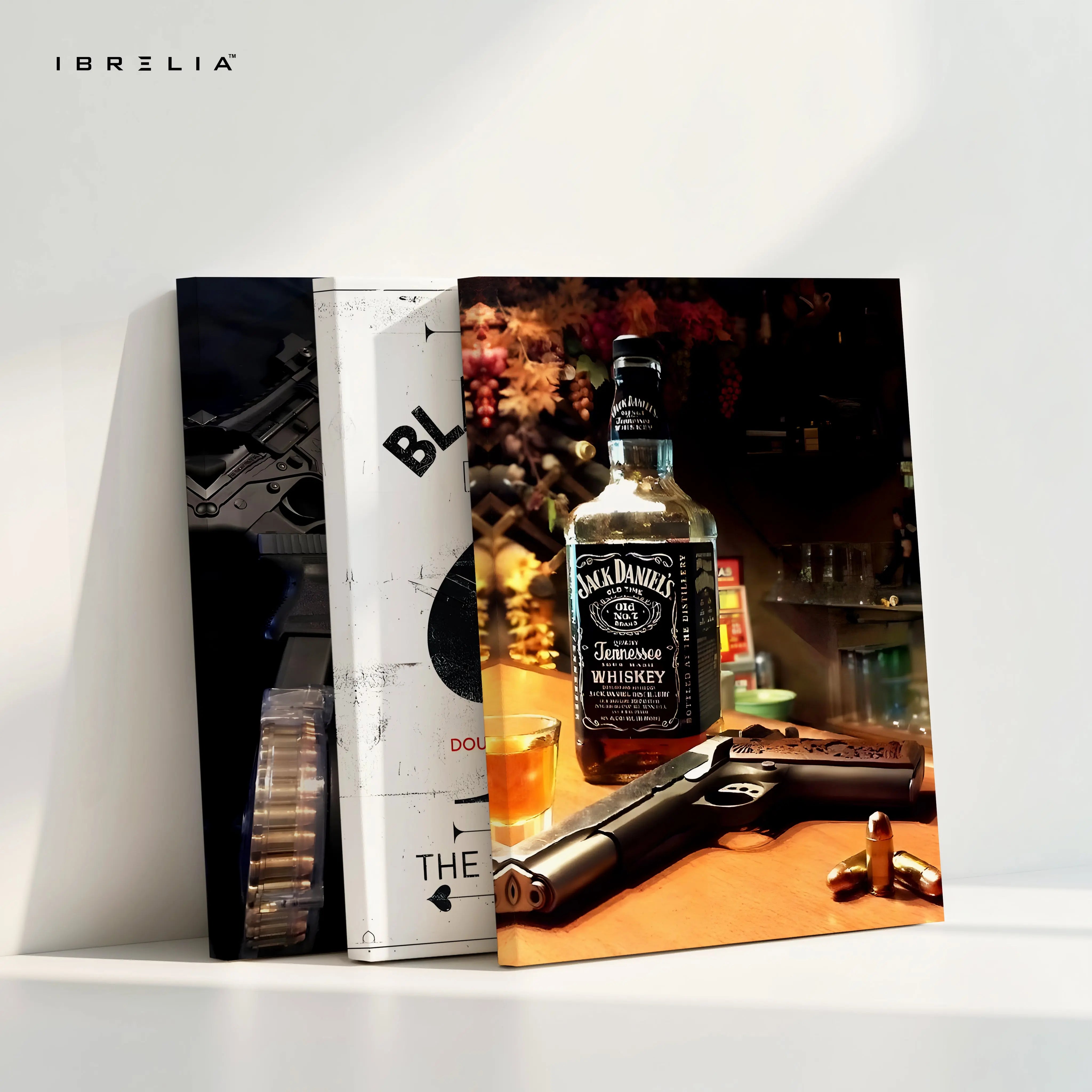 Casino Lifestyle Blackjack Whiskey 3 Panel 4K Ultra HD Wall Art in Pakistan | IBRELIA™ IBRELIA