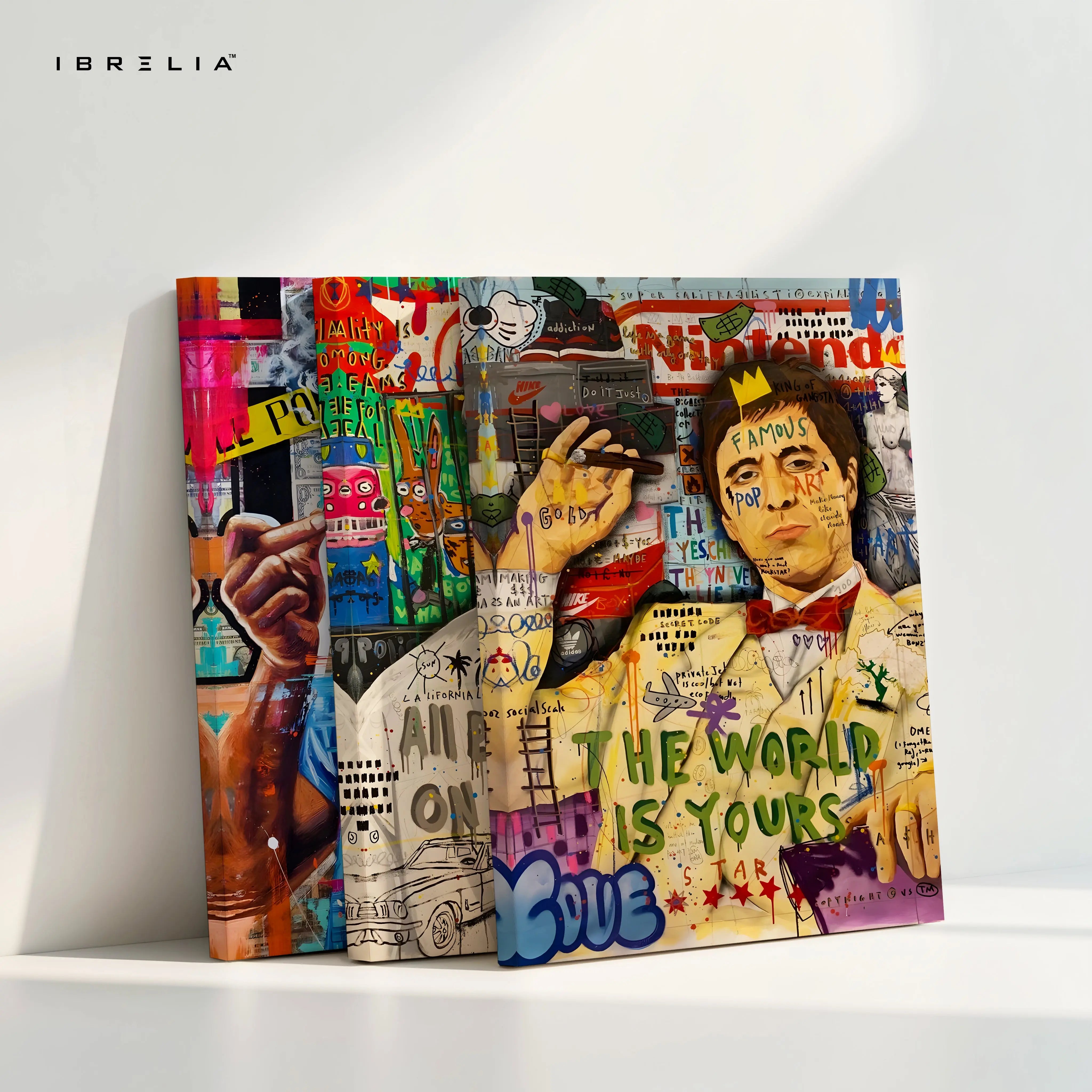 Iconic Legends Street Art 3 Panel 4K Ultra HD Wall Art in Pakistan | IBRELIA™ IBRELIA