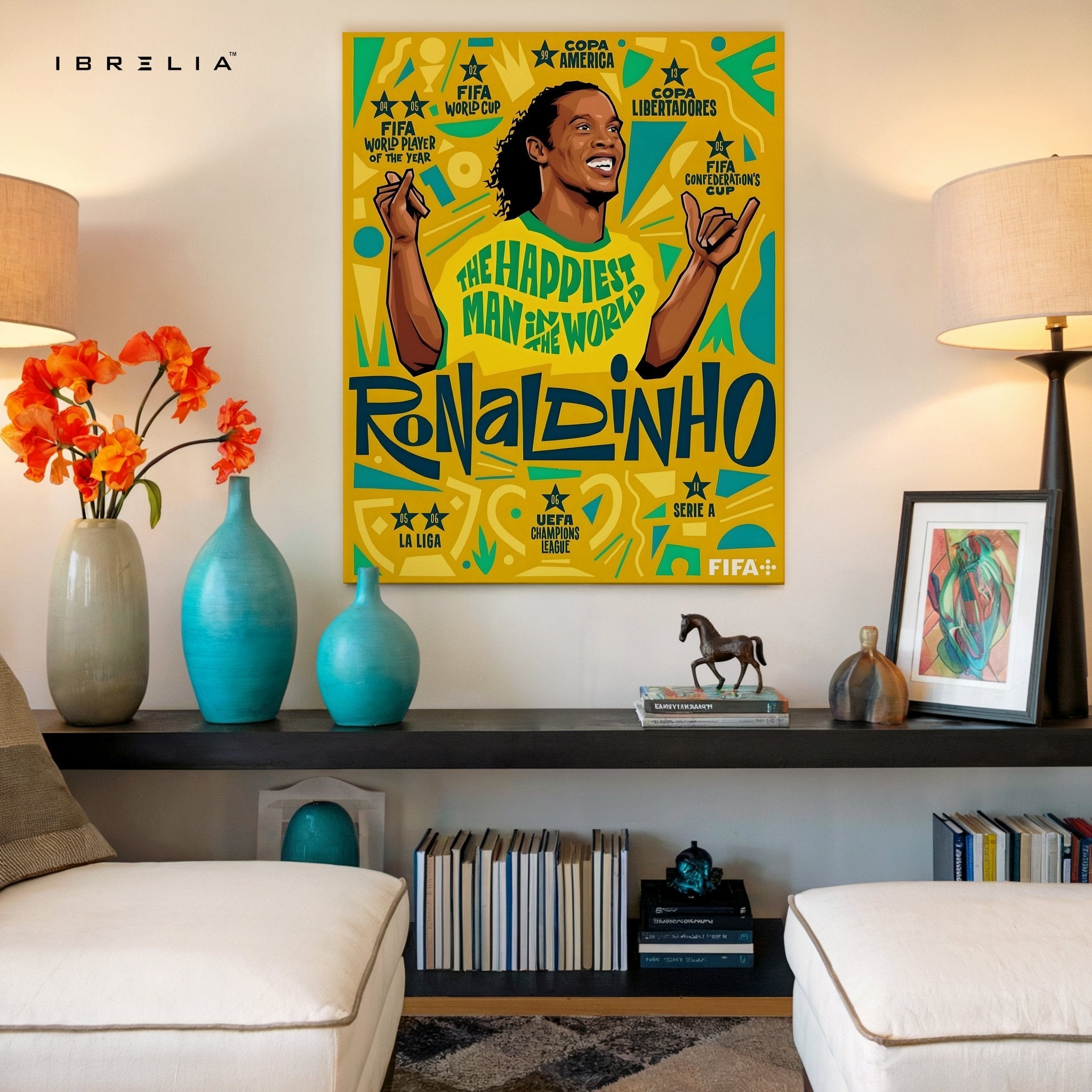 Ronaldinho Wall Art – The Happiest Man in the World Edition | IBRELIA™ - IBRELIA