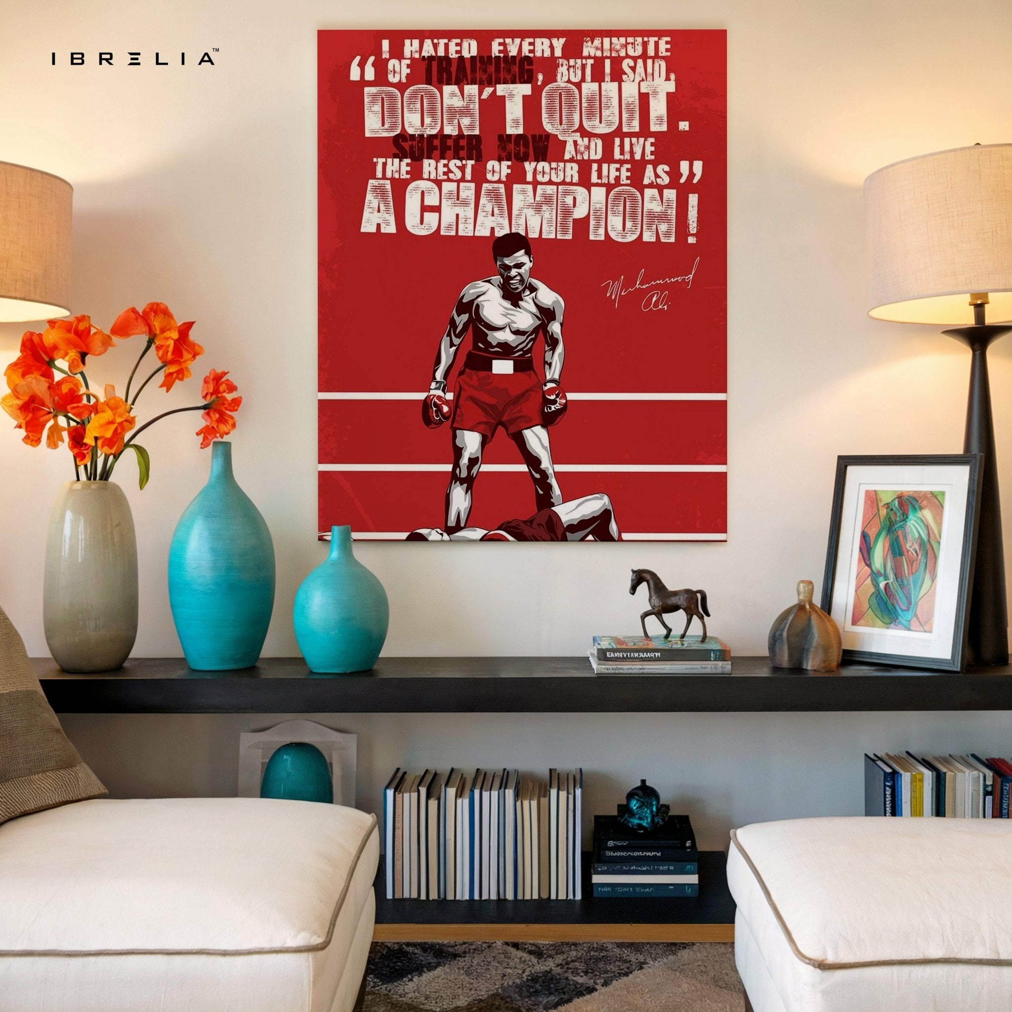 Muhammad Ali “Don’t Quit” Motivational Wall Art – A Champion’s Mindset | IBRELIA™ - IBRELIA