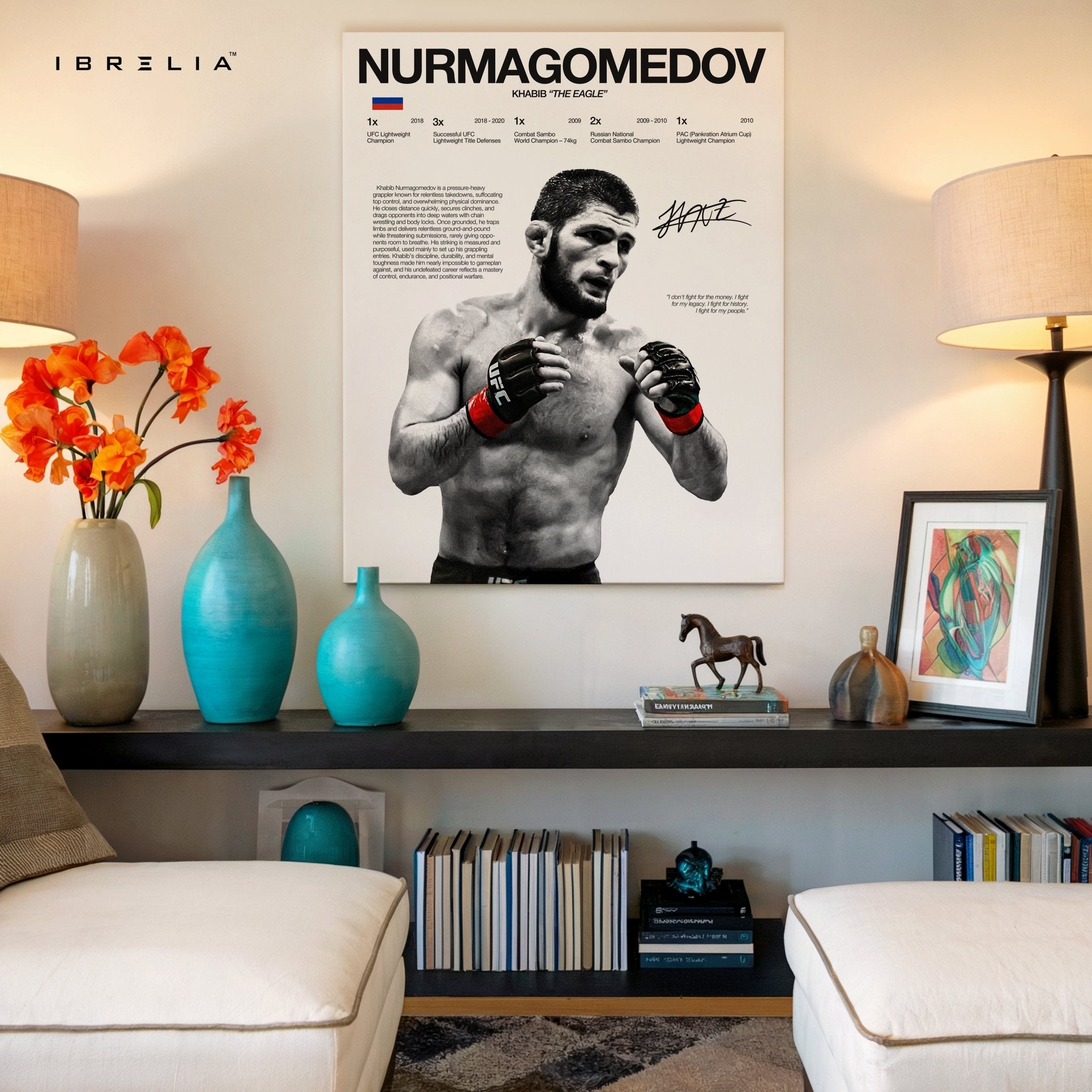 Khabib Nurmagomedov “The Eagle” – UFC Champion 4K Ultra Wrap Frame Wall Art in Pakistan | IBRELIA™ - IBRELIA