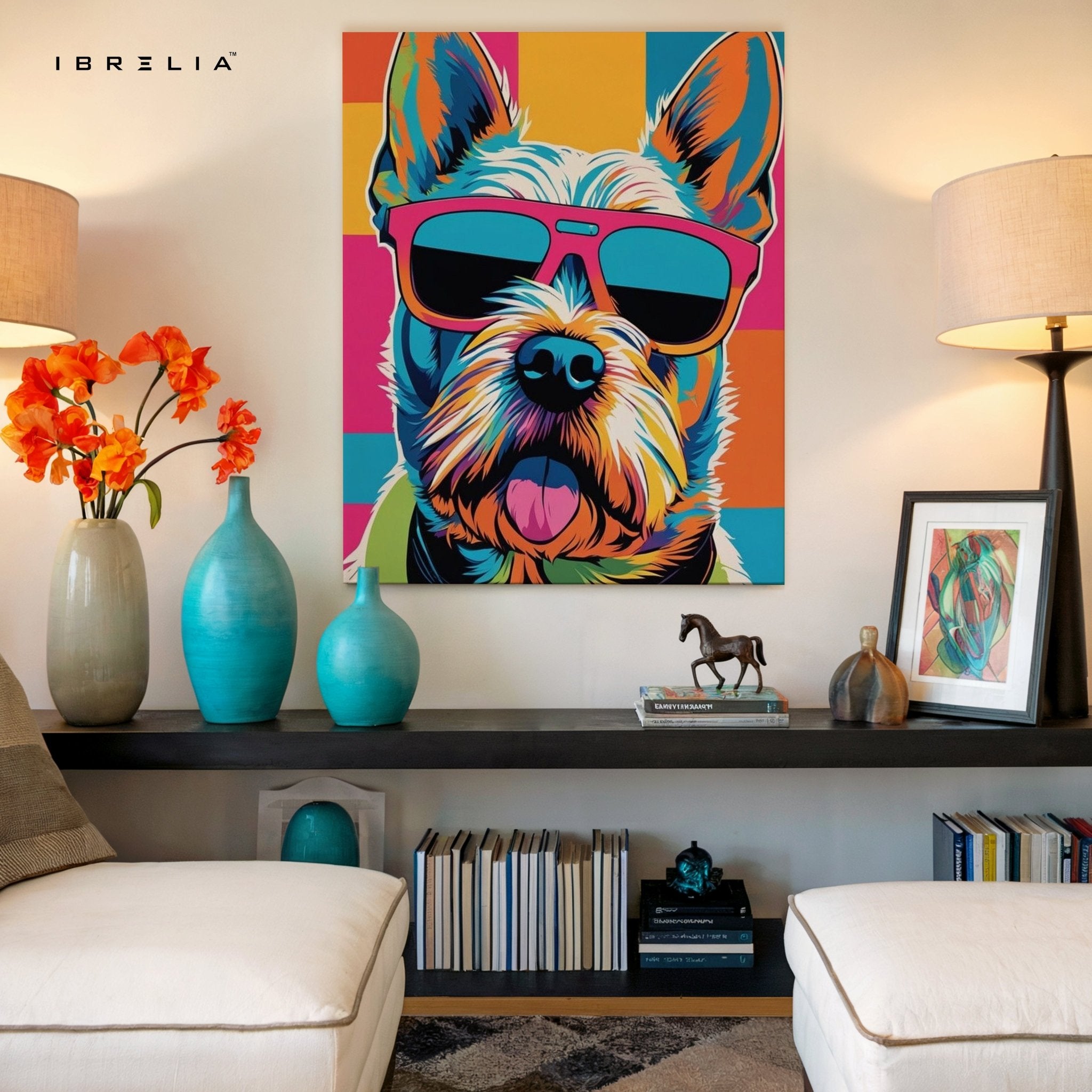 Color Pop Dog Wall Frame | 4K Ultra Wrap Frame Wall Art in Pakistan | IBRELIA™