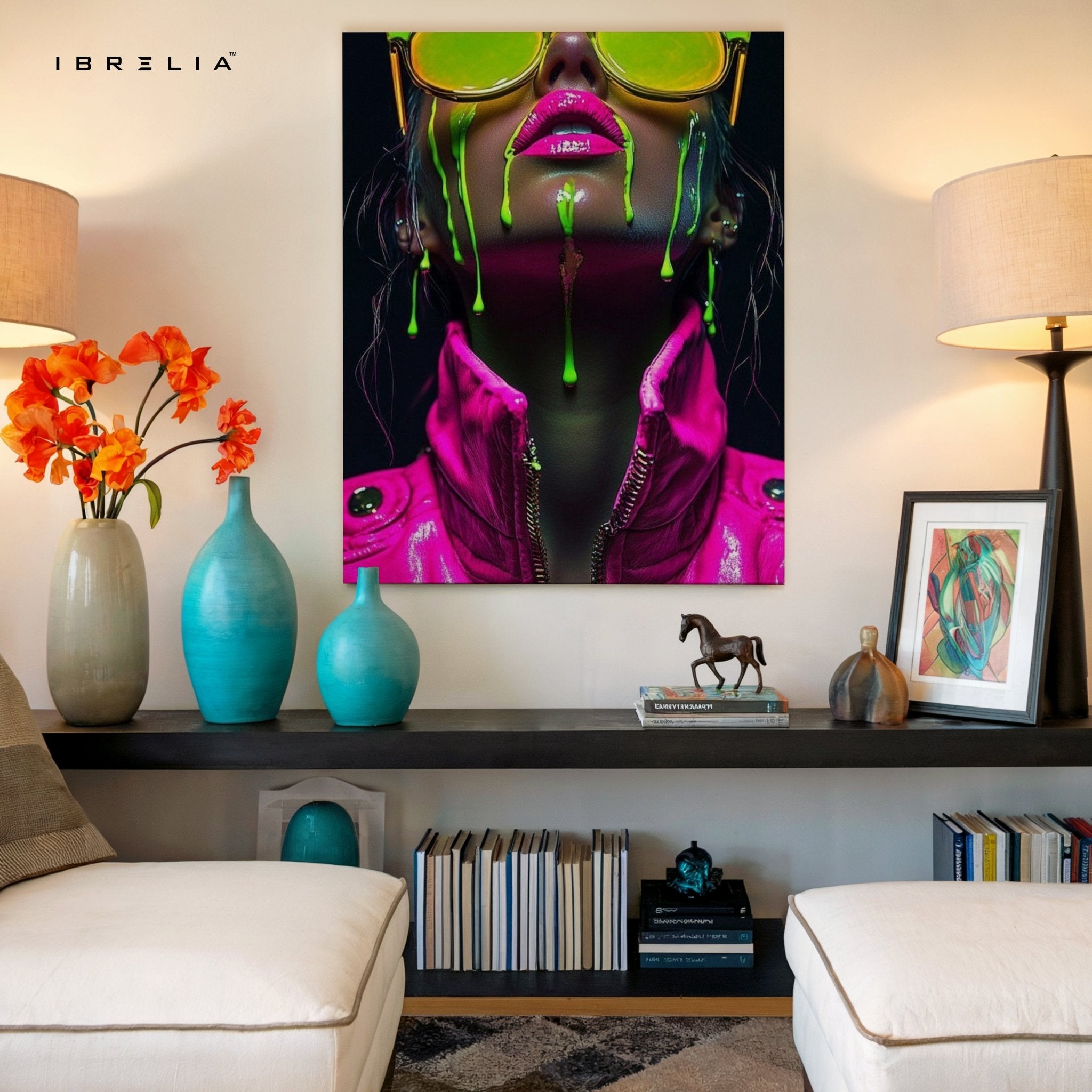 Neon Drip Girl Wall Frame | 4K Ultra Wrap Frame Wall Art in Pakistan | IBRELIA™