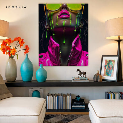 Neon Drip Girl Wall Frame | 4K Ultra Wrap Frame Wall Art in Pakistan | IBRELIA™ - IBRELIA