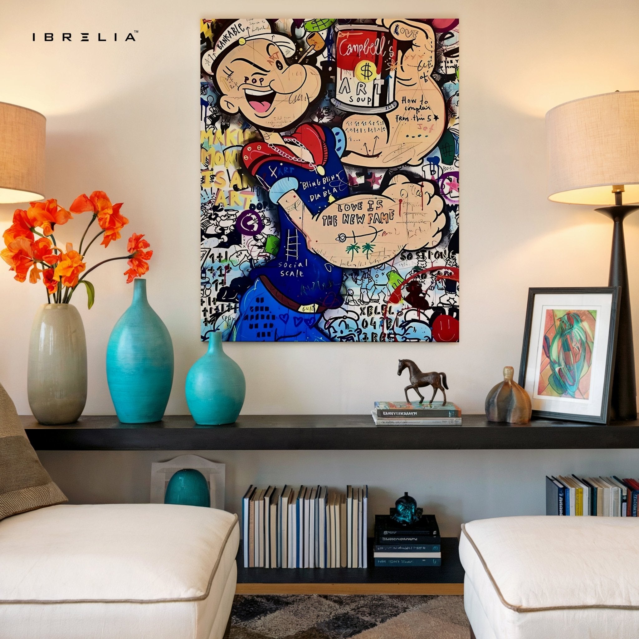 Popeye “Art Soup” Graffiti 4K Wall Art in Pakistan | IBRELIA™ - IBRELIA