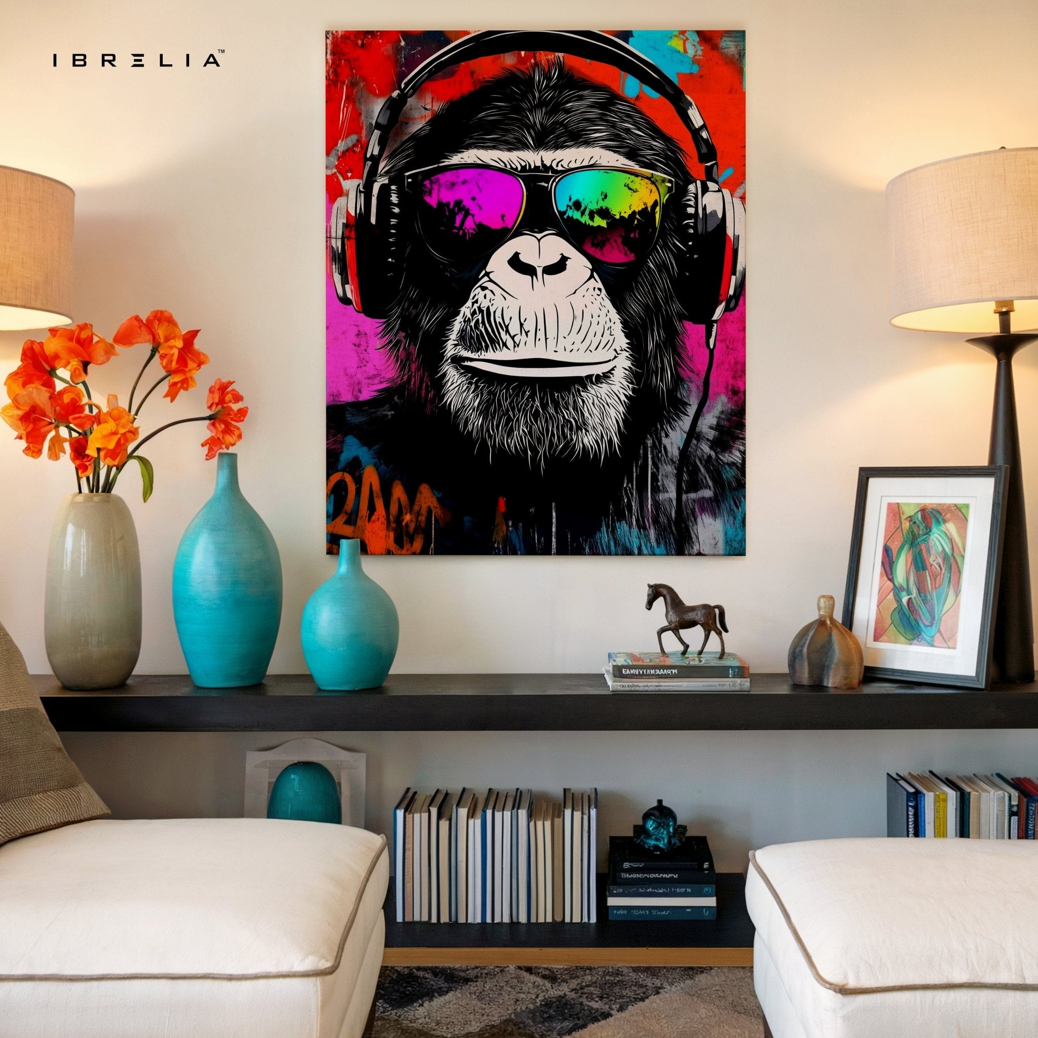 Graffiti DJ Monkey Wall Frame | 4K Ultra Wrap Frame Wall Art in Pakistan | IBRELIA™