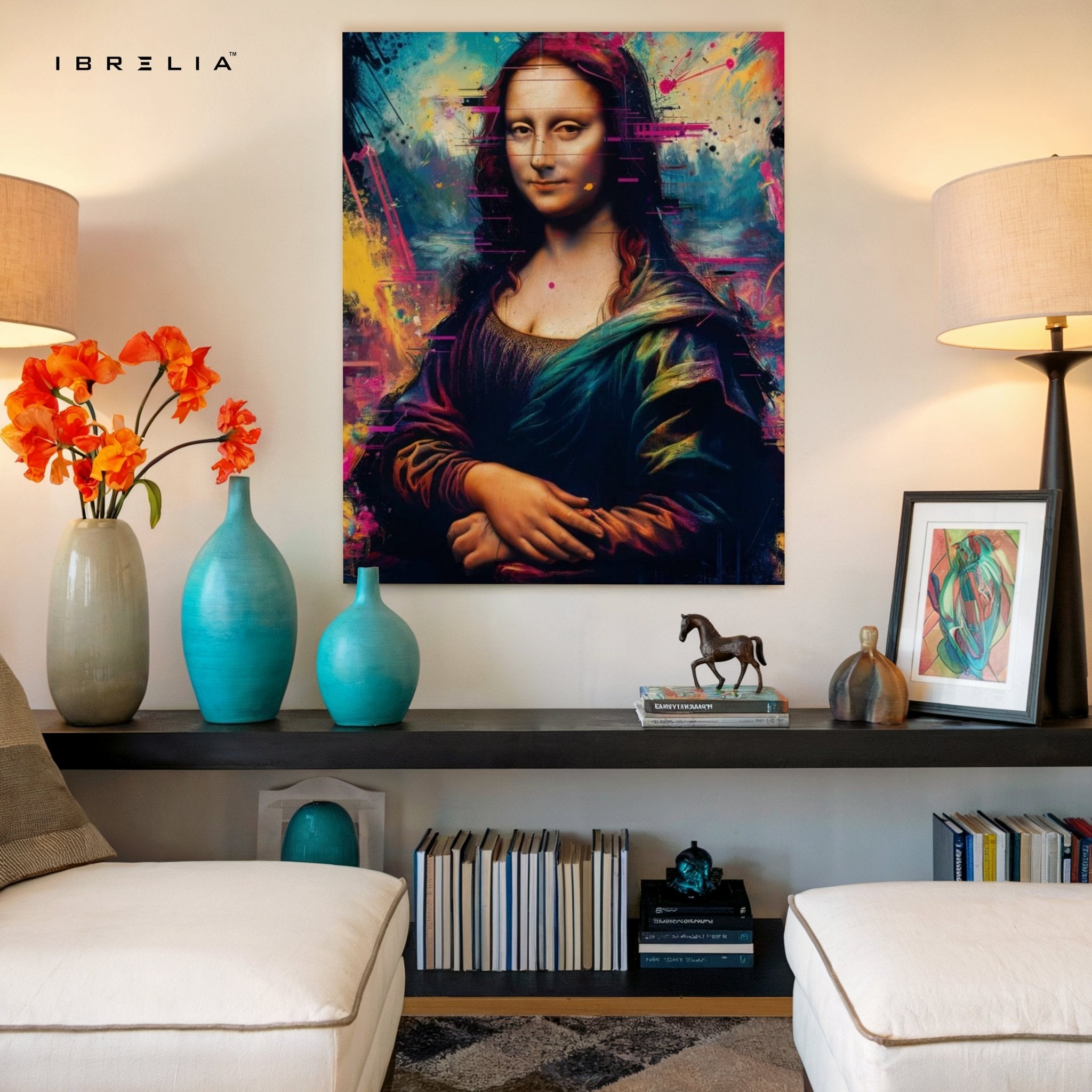 Mona Lisa Graffiti Splash Wall Frame | 4K Ultra Wrap Frame Wall Art in Pakistan | IBRELIA™ - IBRELIA