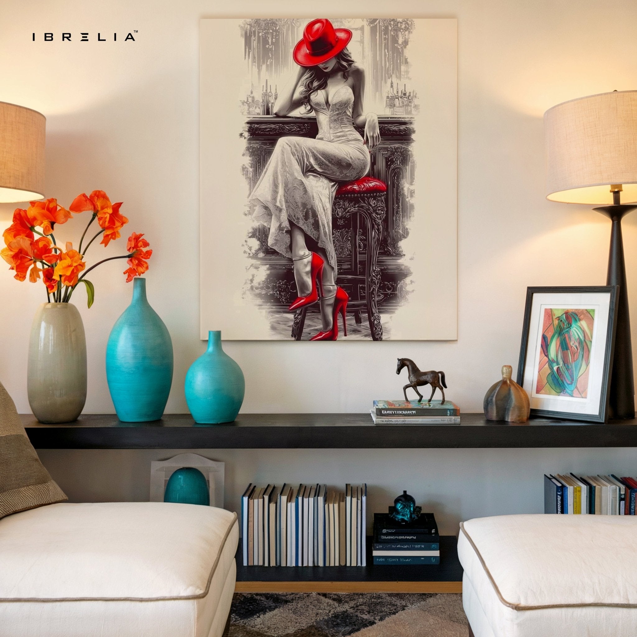 Lady in Red Wall Frame | 4K Ultra Wrap Frame Wall Art in Pakistan | IBRELIA™