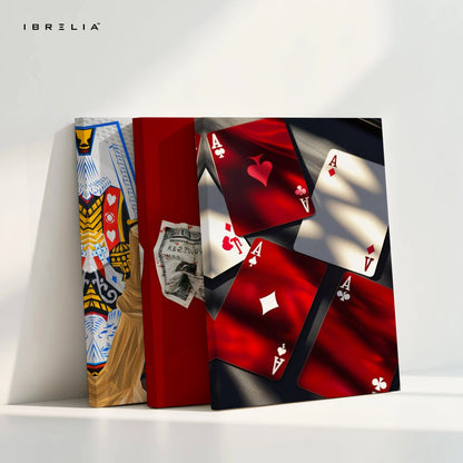 Casino Royal Cards & Luxury Poker 3 Panel 4K Ultra HD Wall Art in Pakistan | IBRELIA™ IBRELIA