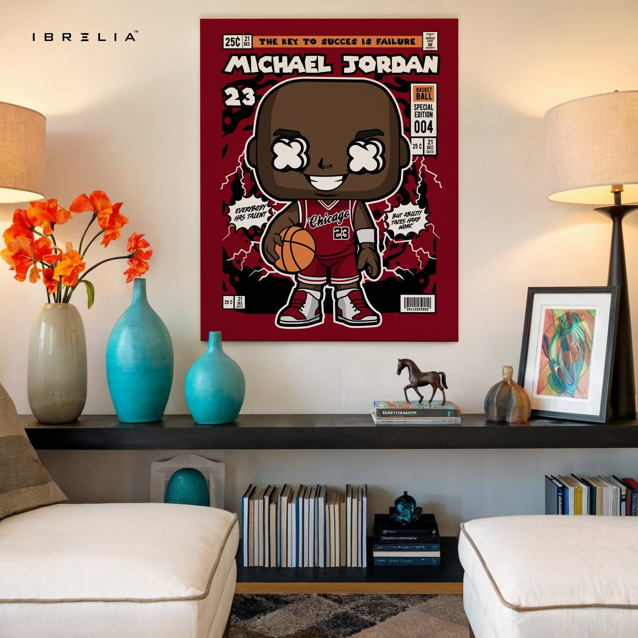 Michael Jordan “Chicago Legend” Pop Art Comic Edition – 4K Ultra Wrap Frame Wall Art in Pakistan | IBRELIA™ - IBRELIA