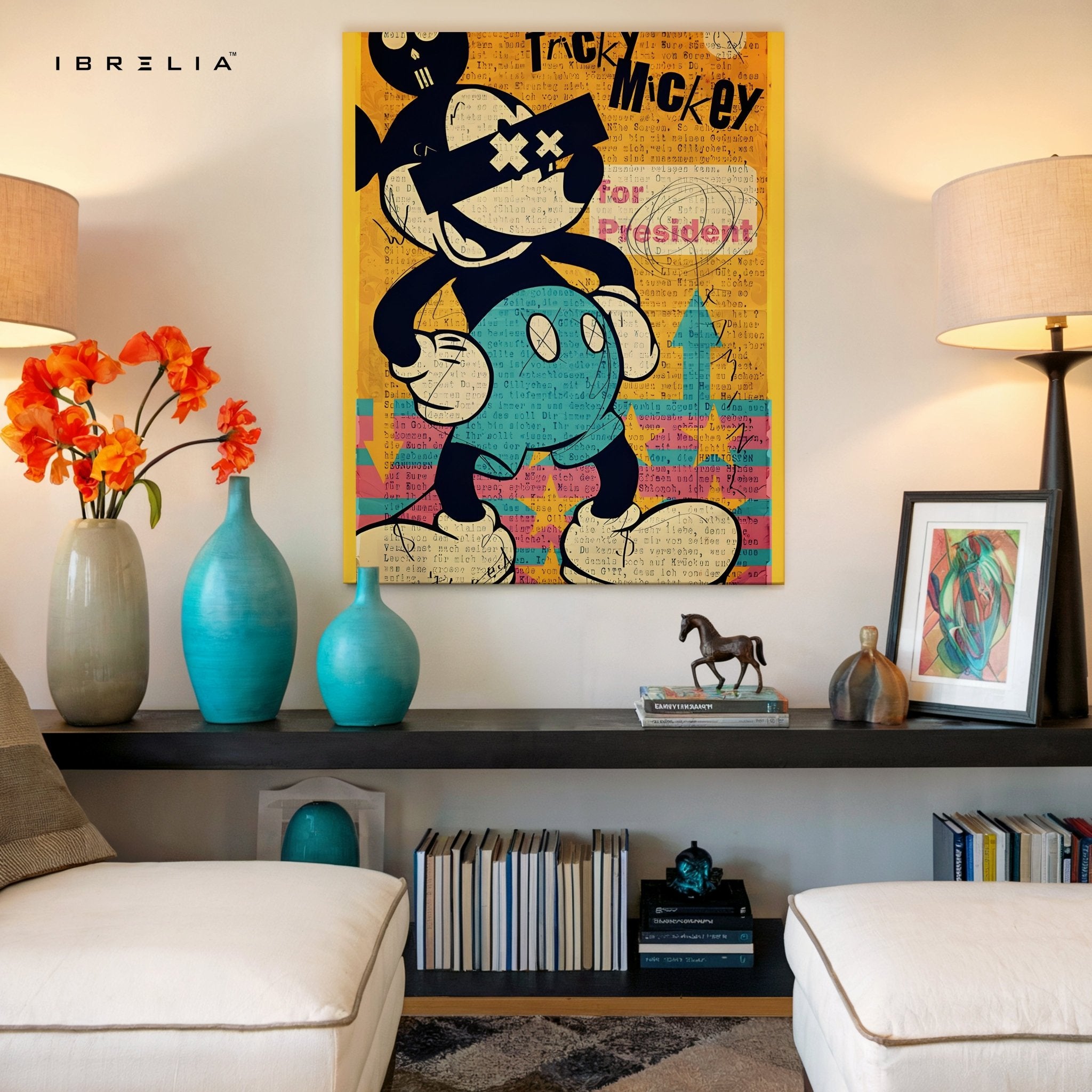 Tricky Mickey – Pop Art Graffiti Wall Frame | 4K Ultra Wrap Frame Wall Art in Pakistan | IBRELIA™ - IBRELIA
