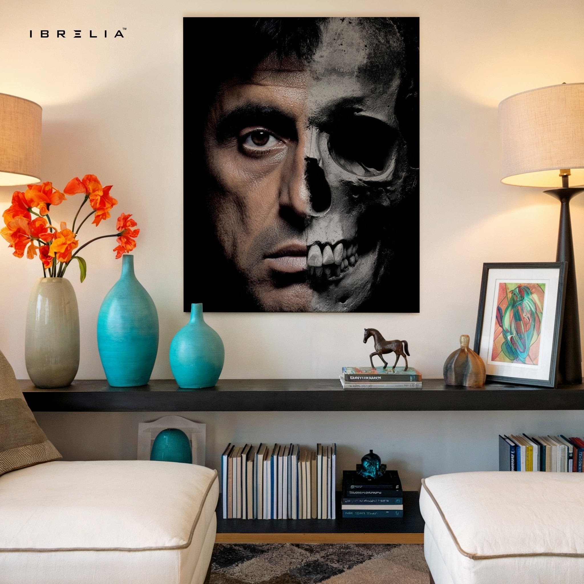 Scarface Half Skull Wall Frame | 4K Ultra Wrap Frame Wall Art in Pakistan | IBRELIA™ - IBRELIA