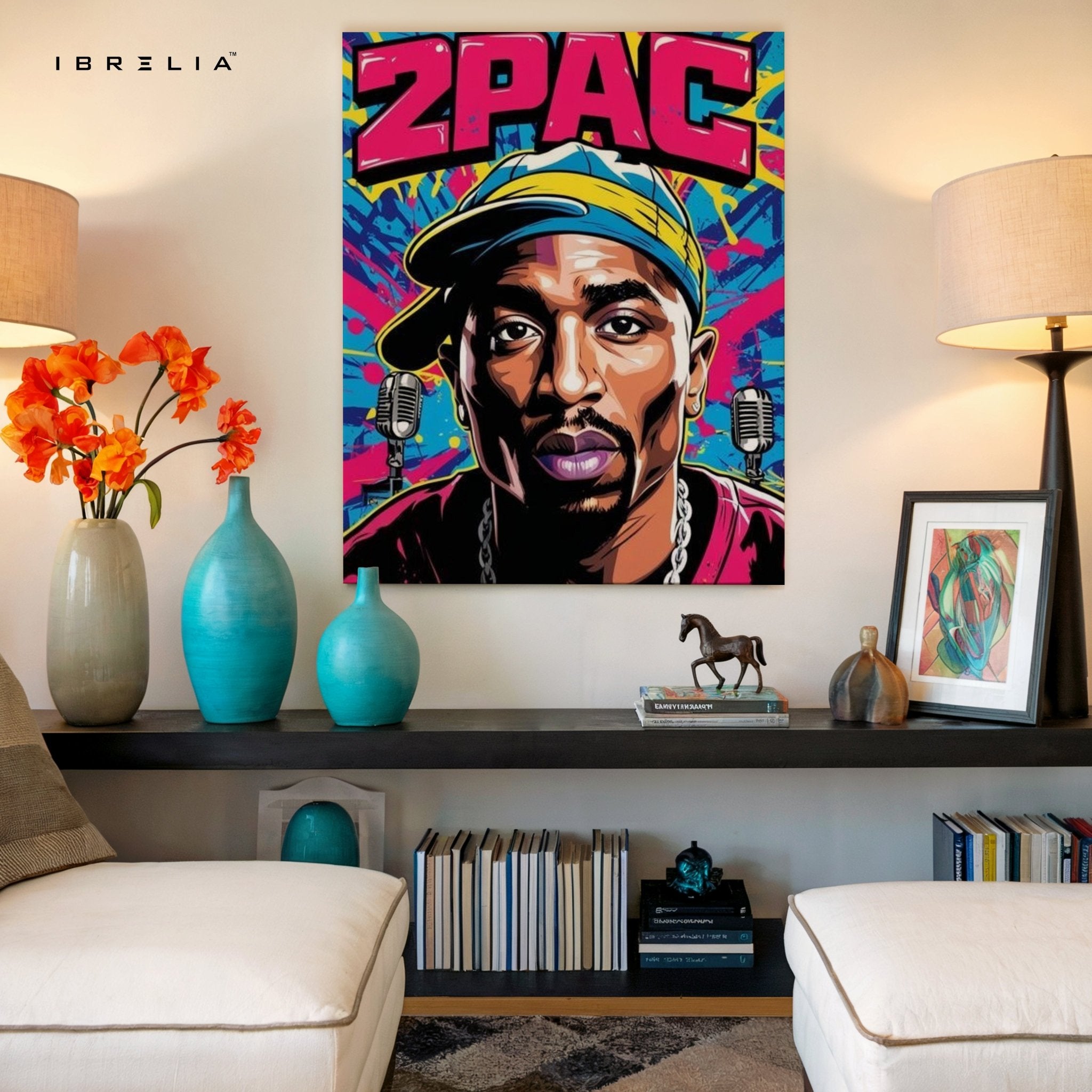 2PAC Pop Art Wall Frame | 4K Ultra Wrap Frame Wall Art in Pakistan | IBRELIA™ - IBRELIA
