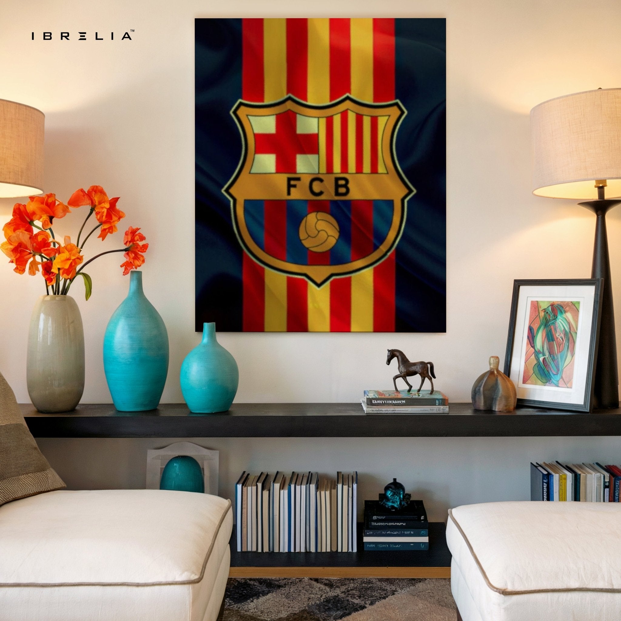 FC Barcelona Crest Wall Frame | 4K Ultra Wrap Frame Wall Art in Pakistan | IBRELIA™ - IBRELIA