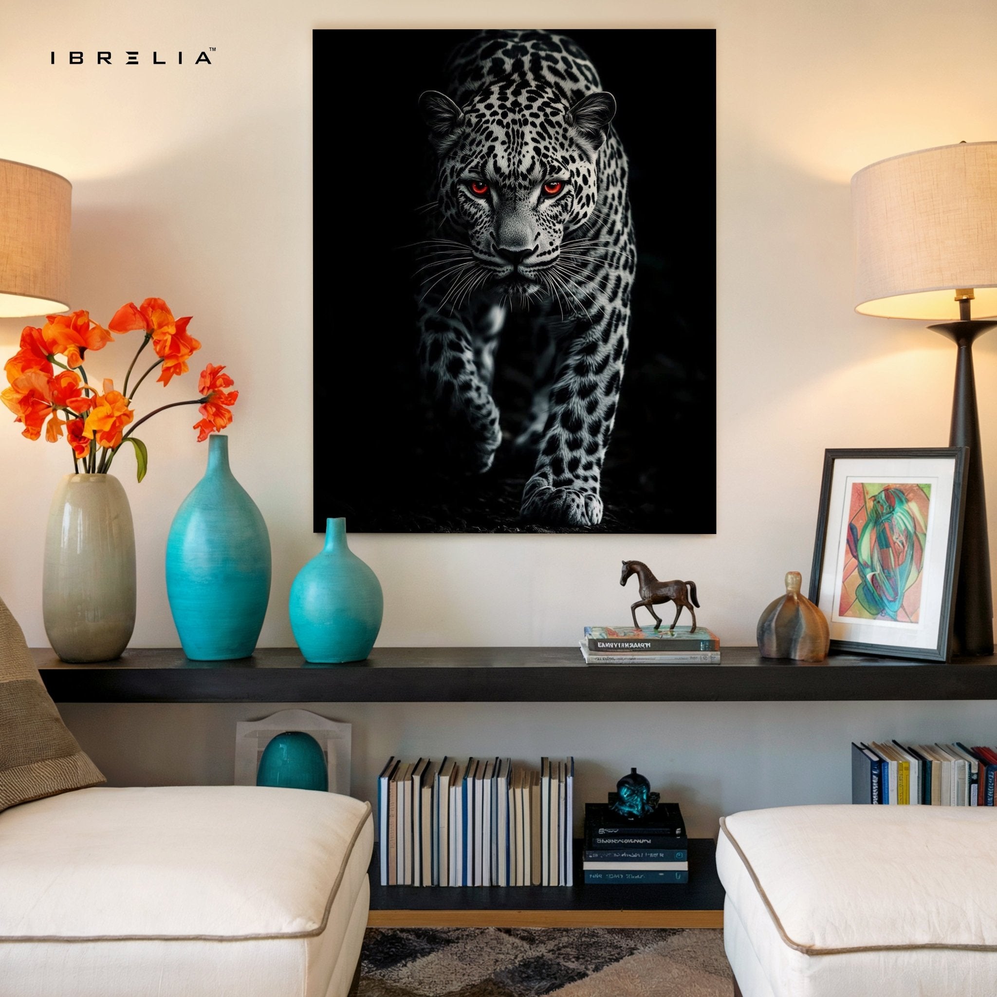 Red - Eyed Leopard Wall Frame | 4K Ultra Wrap Frame Wall Art in Pakistan | IBRELIA™ - IBRELIA