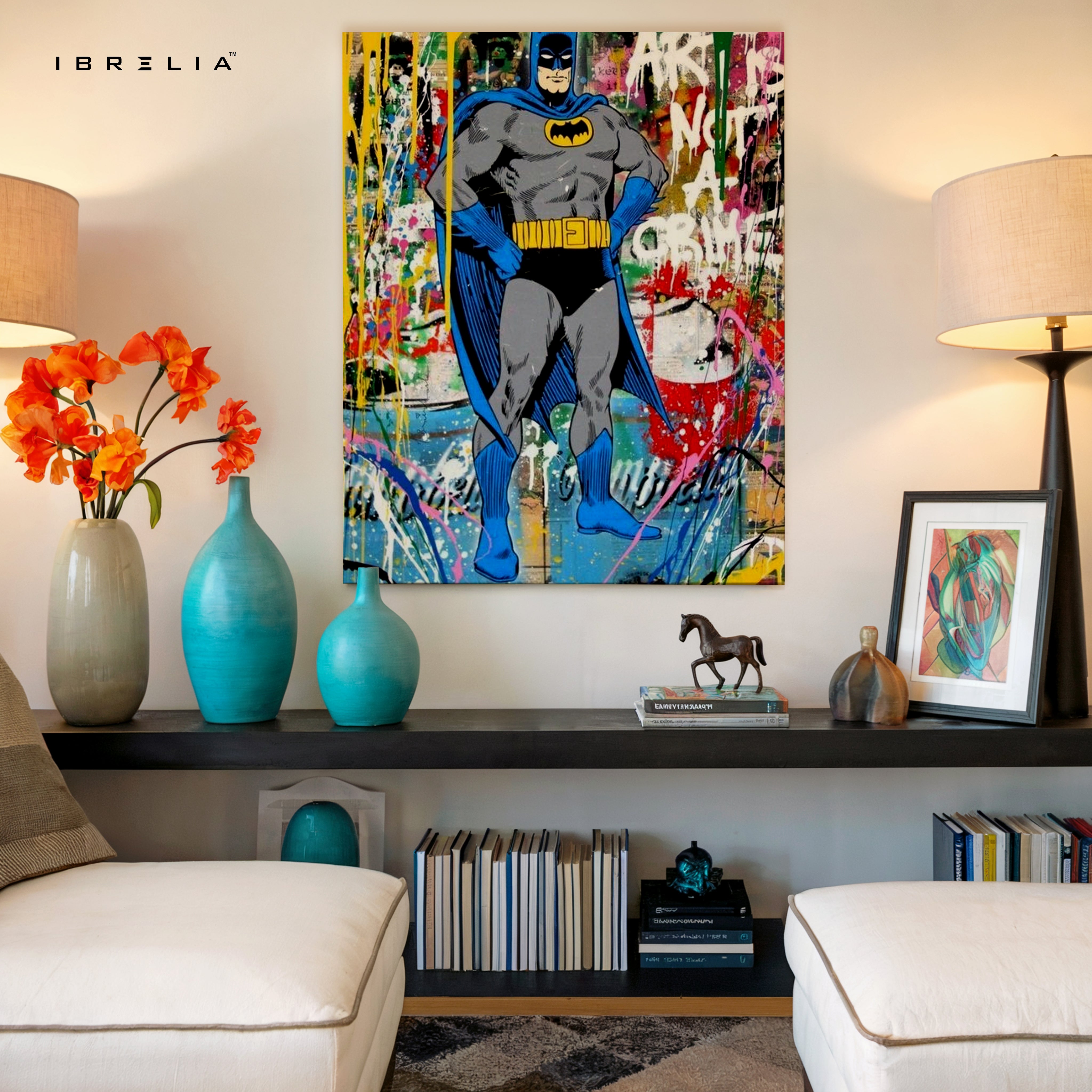 Batman Graffiti Wall Frame | 4K Ultra Wrap Frame Wall Art in Pakistan | IBRELIA™