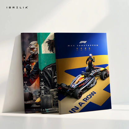 Formula 1 Legends Verstappen Hamilton Red Bull 3 Panel 4K Ultra HD Wall Art in Pakistan | IBRELIA™ IBRELIA