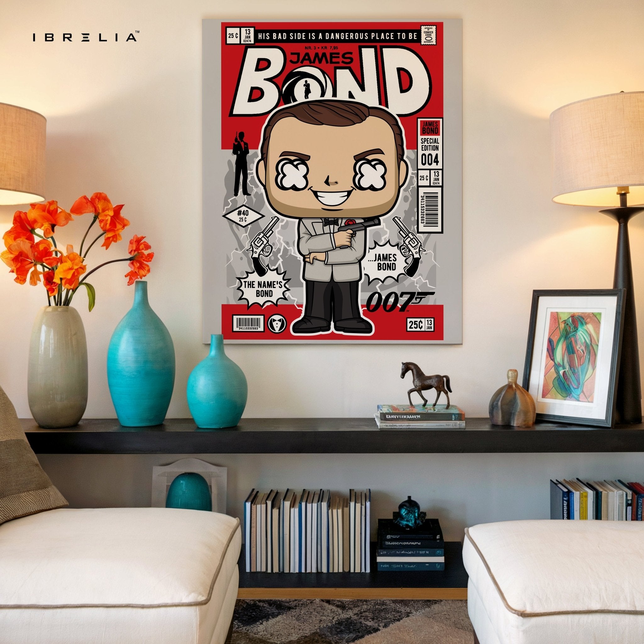 James Bond Pop Art Comic Edition – 4K Ultra Wrap Frame Wall Art in Pakistan | IBRELIA™ - IBRELIA