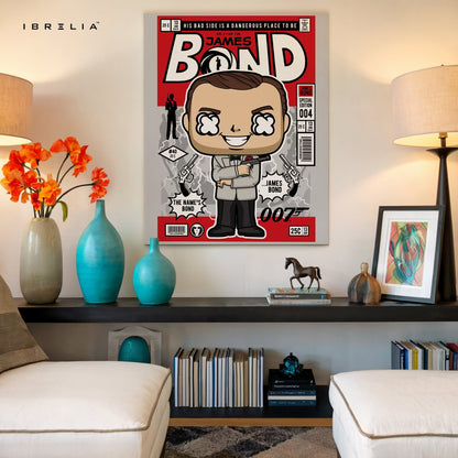 James Bond Pop Art Comic Edition – 4K Ultra Wrap Frame Wall Art in Pakistan | IBRELIA™ - IBRELIA