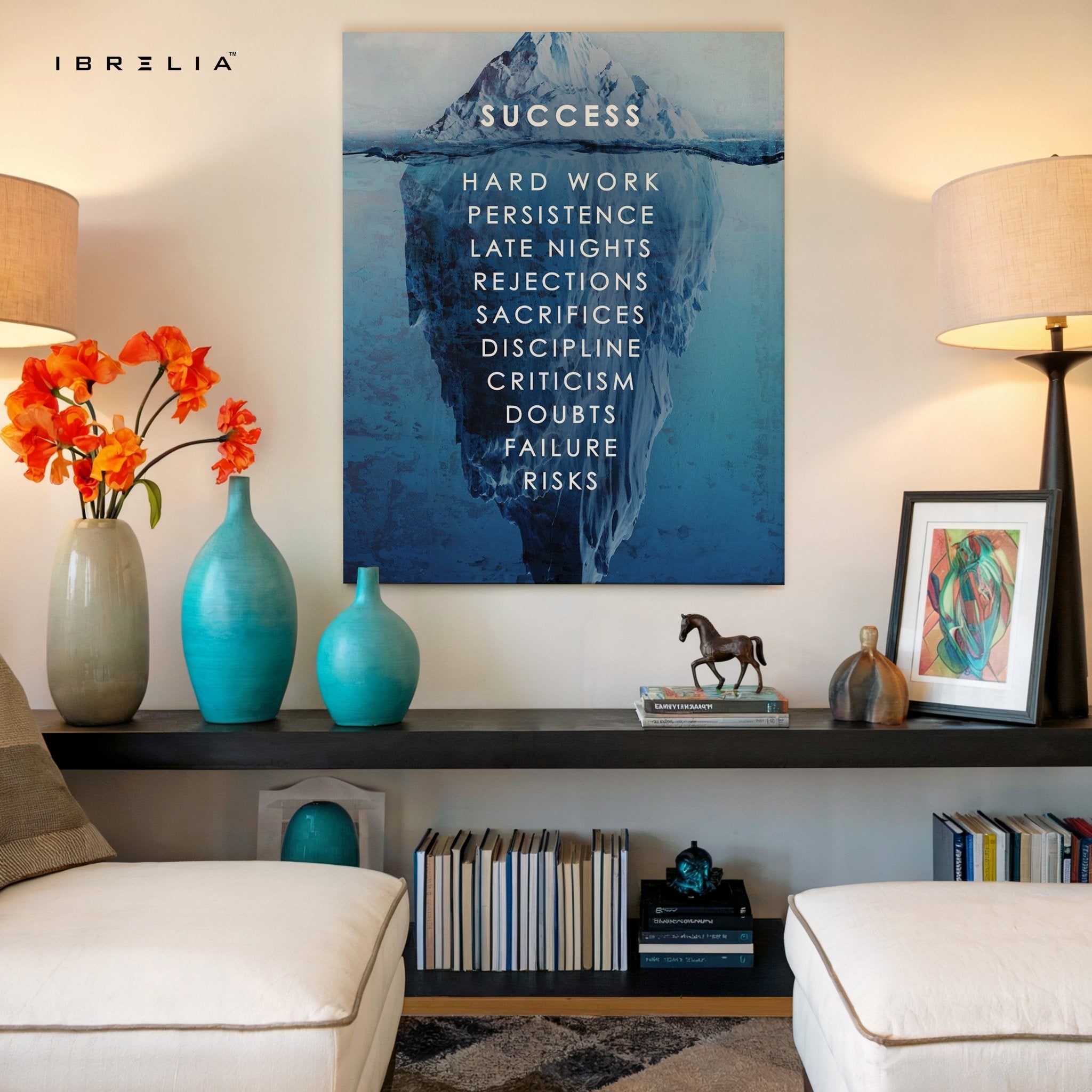 “Success Iceberg” Motivational Wall Art – Hard Work Beneath the Surface | IBRELIA™ - IBRELIA