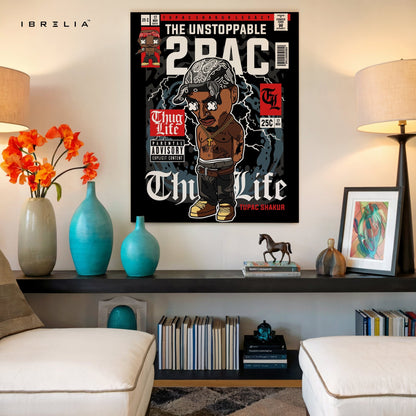 2PAC “Thug Life” Pop Art Comic Edition – 4K Ultra Wrap Frame Wall Art in Pakistan | IBRELIA™ - IBRELIA