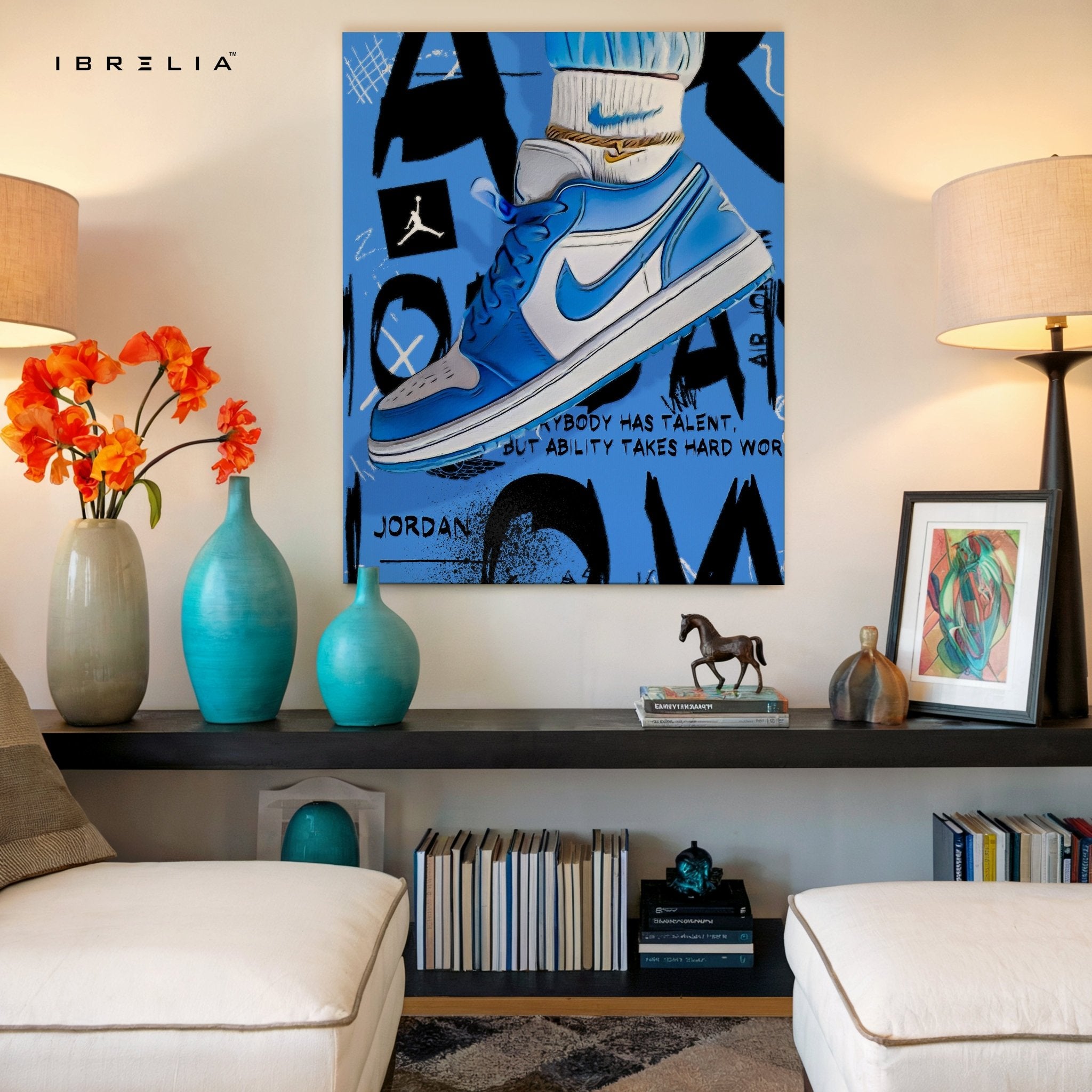 Air Jordan Blue Edition – 4K Ultra Wrap Frame Wall Art in Pakistan | IBRELIA™ - IBRELIA