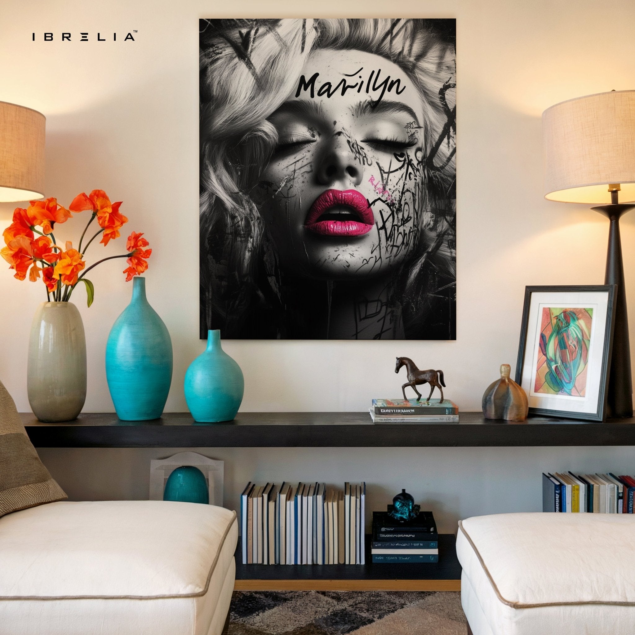 Marilyn Graffiti Portrait Wall Frame | 4K Ultra Wrap Frame Wall Art in Pakistan | IBRELIA™ - IBRELIA