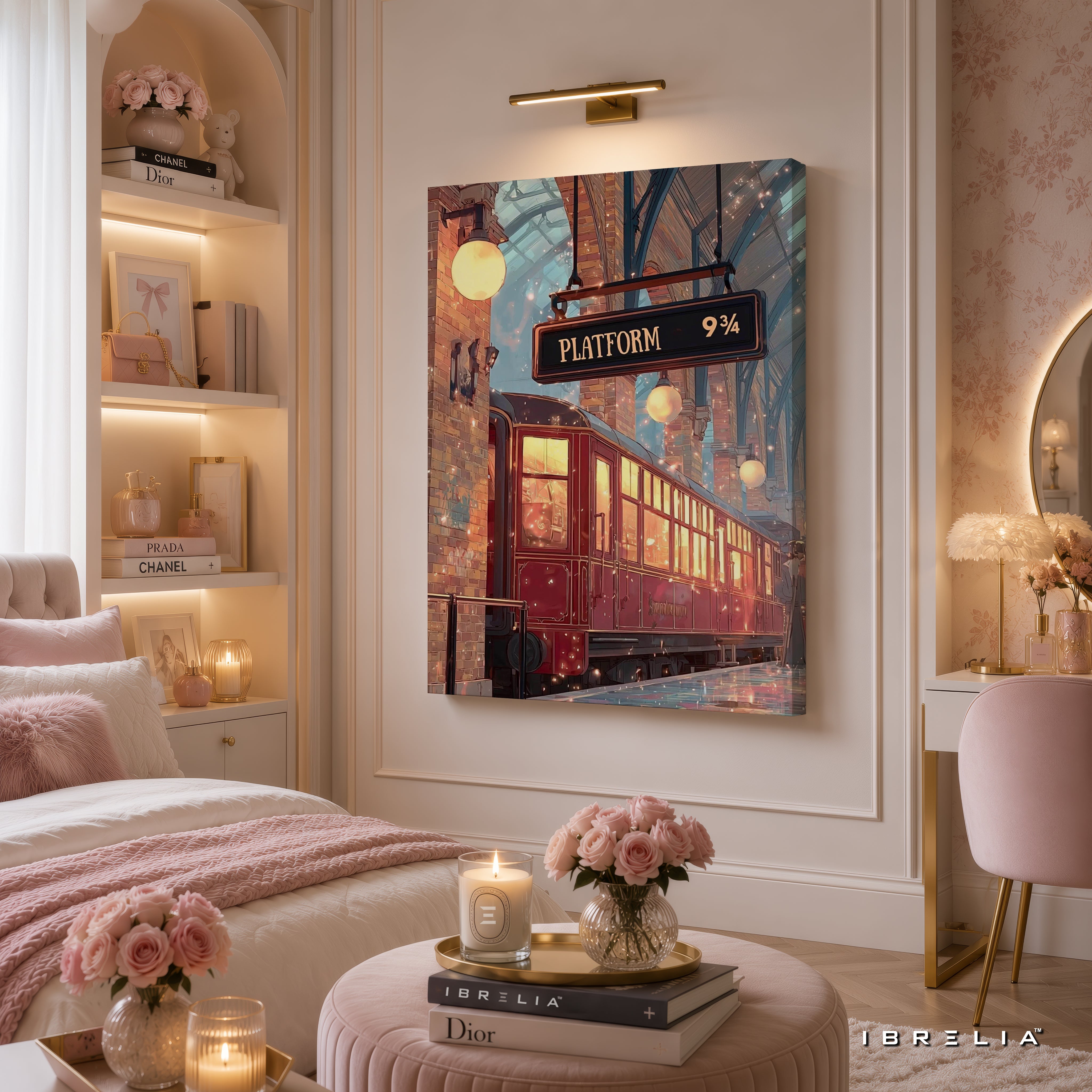 Harry Potter Platform 9¾ Wall Art – Hogwarts Express Premium Wrapped MDF Wall Decor | IBRELIA™