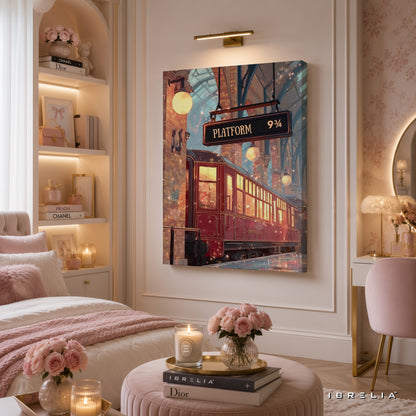 Harry Potter Platform 9¾ Wall Art – Hogwarts Express Premium Wrapped MDF Wall Decor | IBRELIA™