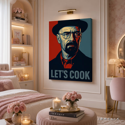 Breaking Bad "Let's Cook" Canvas Wall Art – Heisenberg Walter White Pop Art Canvas Print | Breaking Bad Wall Decor | IBRELIA™