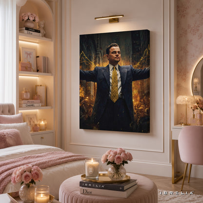 The Wolf of Wall Street Jordan Belfort Premium Canvas Wall Art – Luxury Business Movie Decor | IBRELIA™