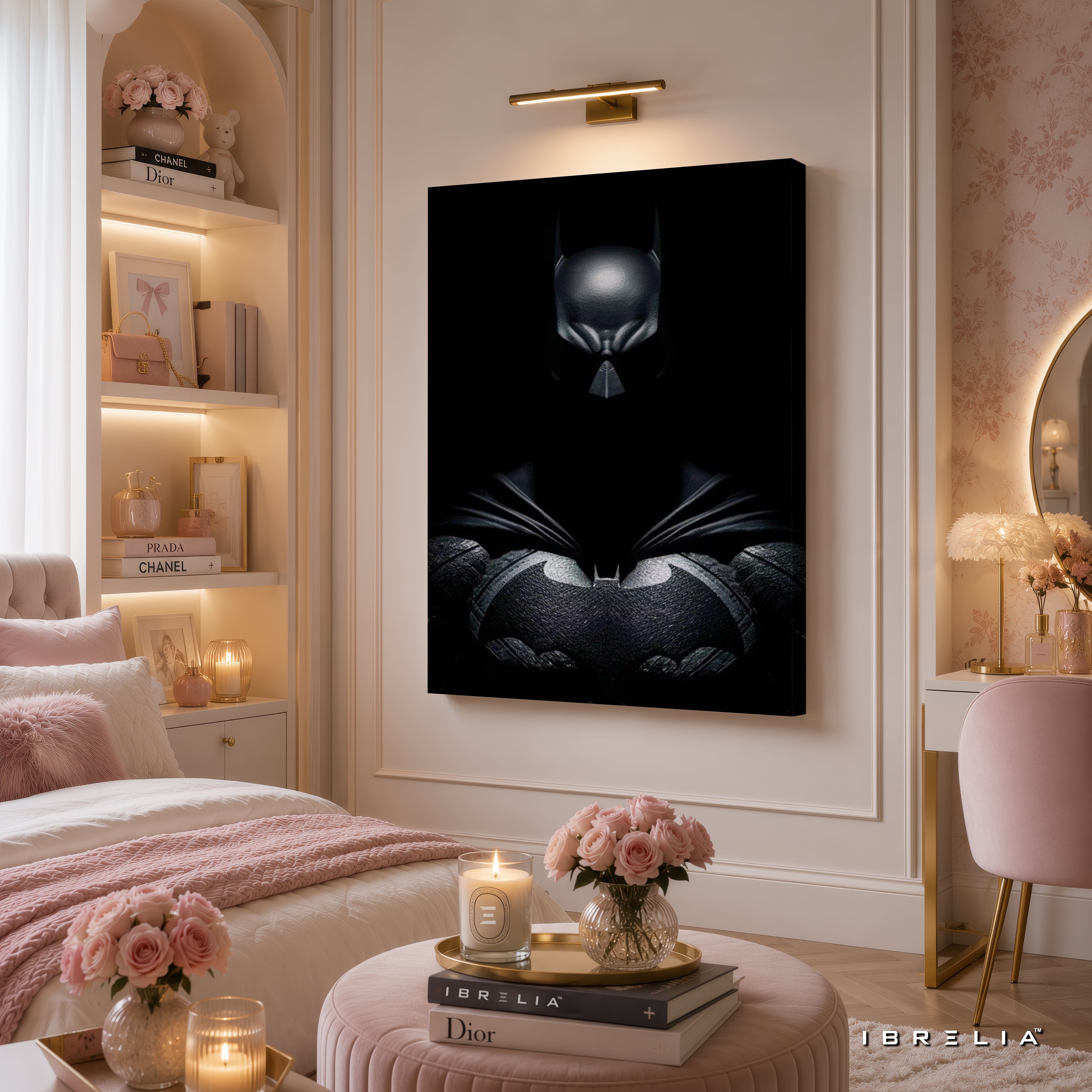 The Dark Knight Batman Wall Art – Dark Vigilante Premium Wrapped MDF Wall Decor | IBRELIA™