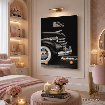 The Godfather 50th Anniversary Wall Art – Classic Vintage Car Premium Movie Wall Decor | IBRELIA™
