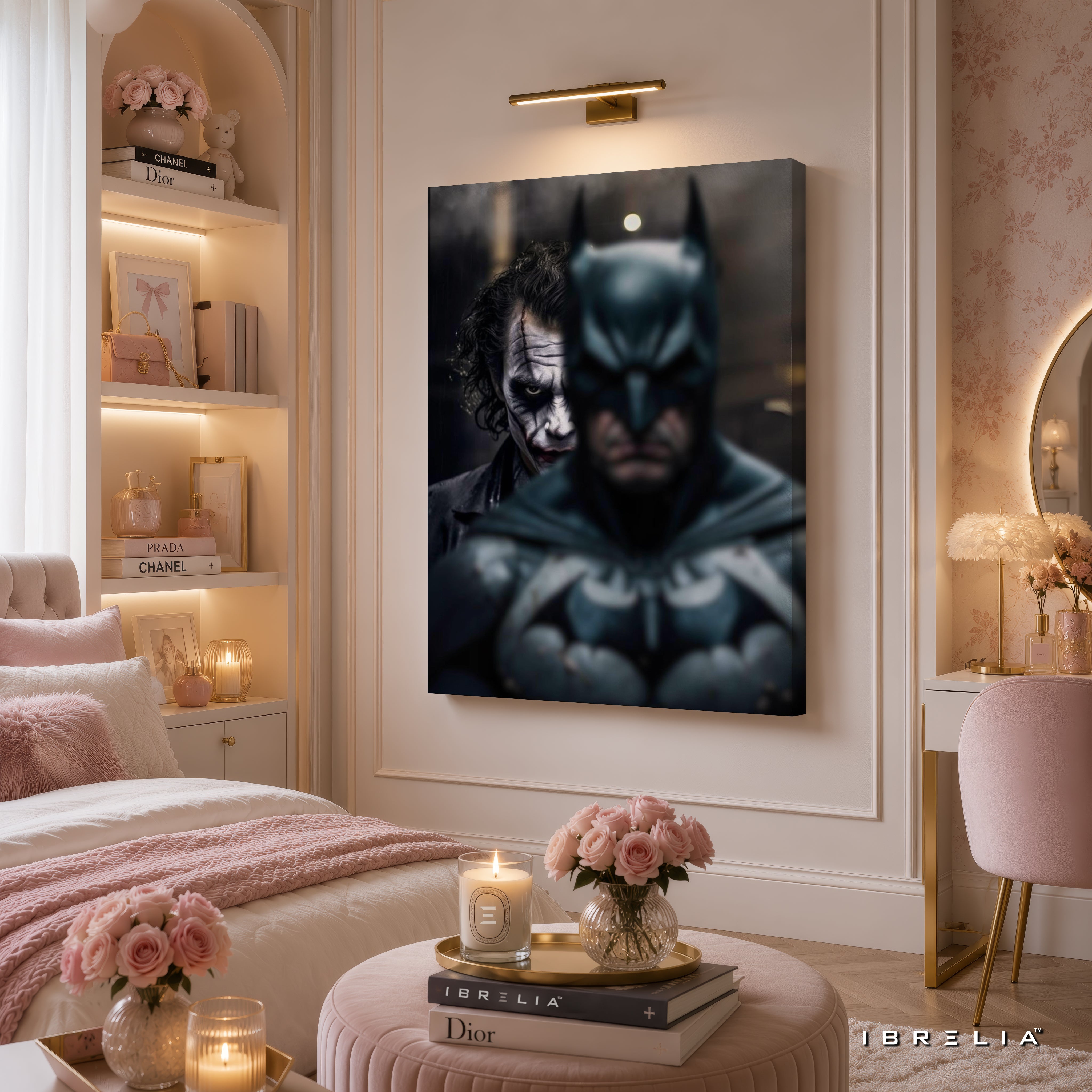 The Dark Knight Batman & Joker Wall Art – Gotham Rivals Premium Wrapped MDF Wall Decor | IBRELIA™