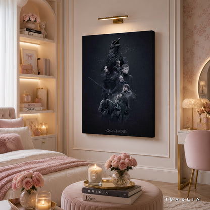 Game of Thrones Night's Watch Premium Wall Art – Jon Snow 4K Wrapped MDF Frame | IBRELIA™