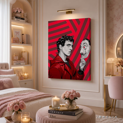 Rio & Dali Mask Premium Wall Art – Money Heist La Casa de Papel 4K Wrapped MDF Frame | IBRELIA™