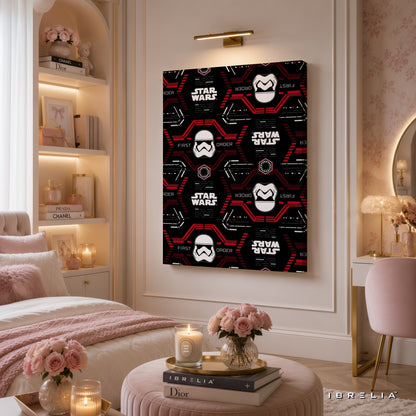 Star Wars First Order Pattern Premium Canvas Wall Art – Stormtrooper Minimalist Poster | Sci-Fi Movie Decor | IBRELIA™